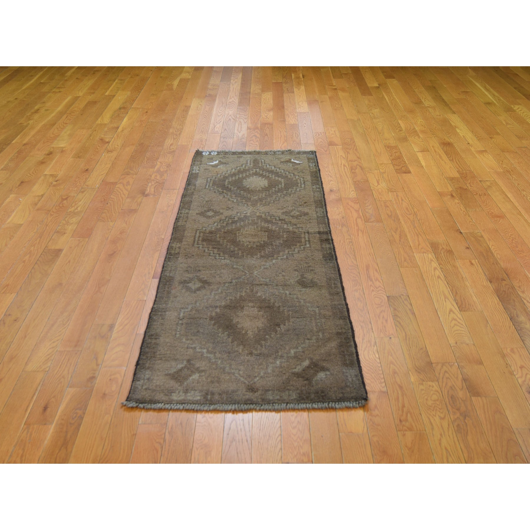 2-4 x7- Washed Out Afghan Baluch With Natural Colors  Pure Wool Runner Hand Knotted Oriental Rug 