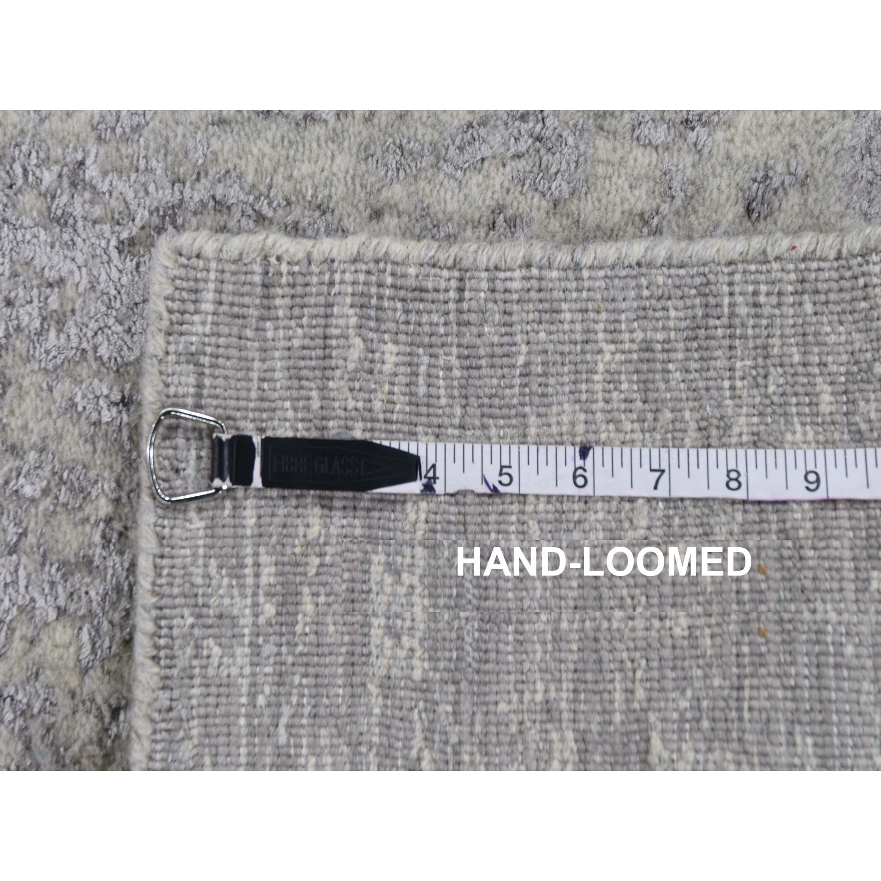 2-x3- Gray Wool And Silk Jacquard Hand loomed Oriental Rug 
