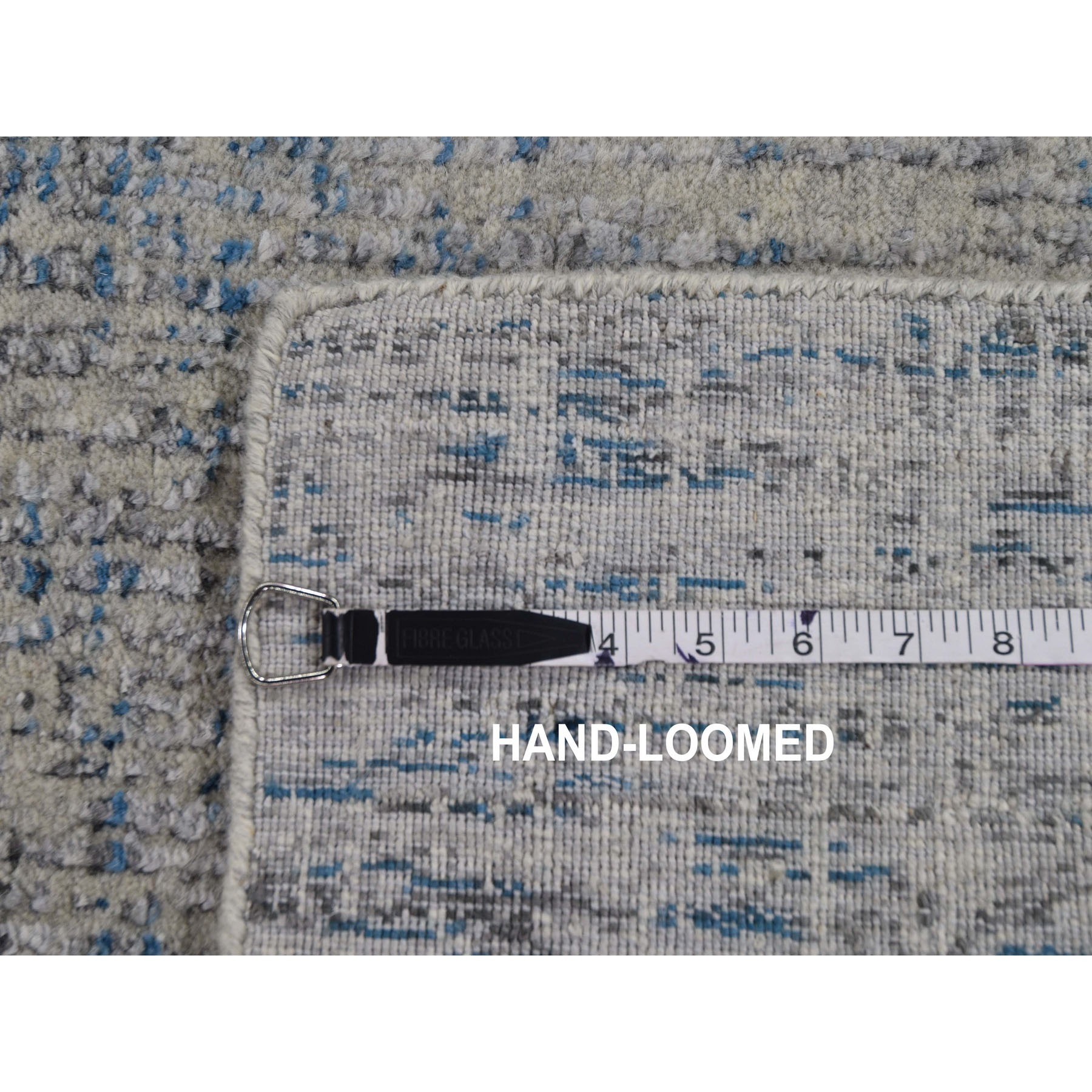 2-6 x9-9  Gray Fine jacquard Hand-Loomed Runner Modern Wool And Silk Oriental Rug 