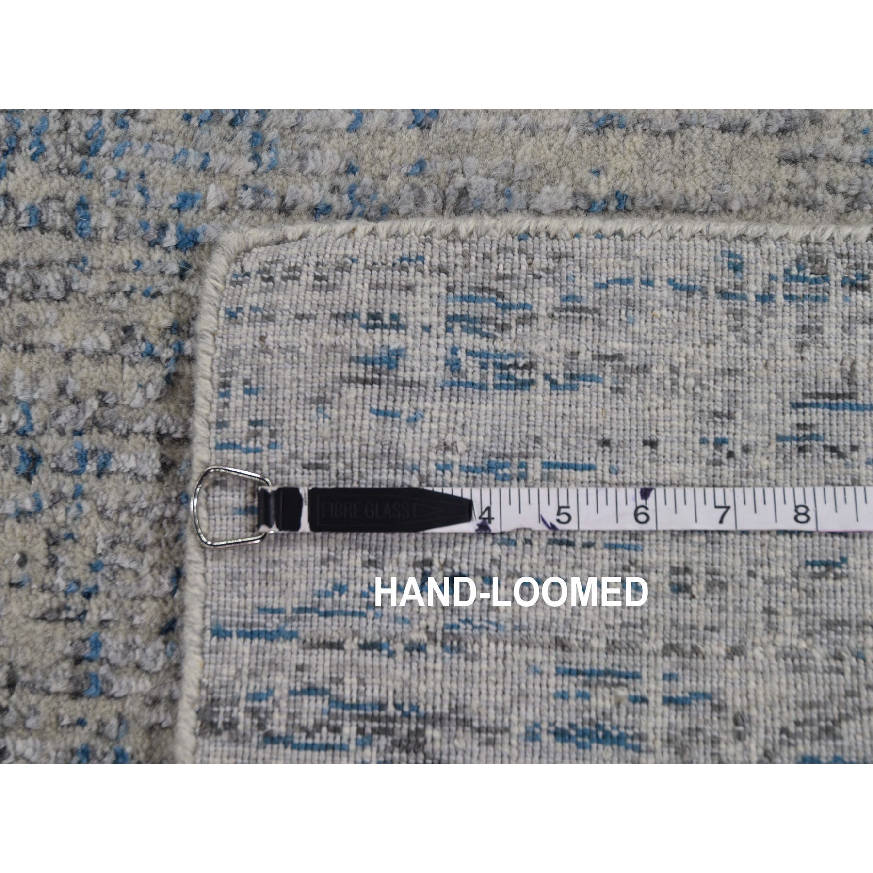 2-6 x7-10  Gray Fine jacquard Hand-Loomed Modern Runner Wool And Silk Oriental Rug 