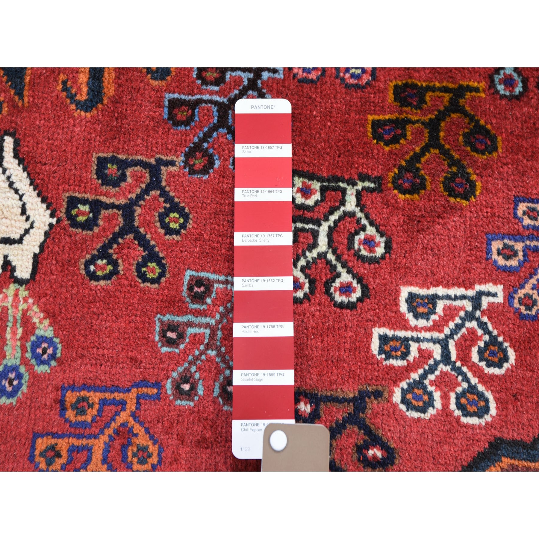 8-x9-4  Red New Persian Shiraz With Trojan Horses Pure Wool Hand Knotted Oriental Rug 