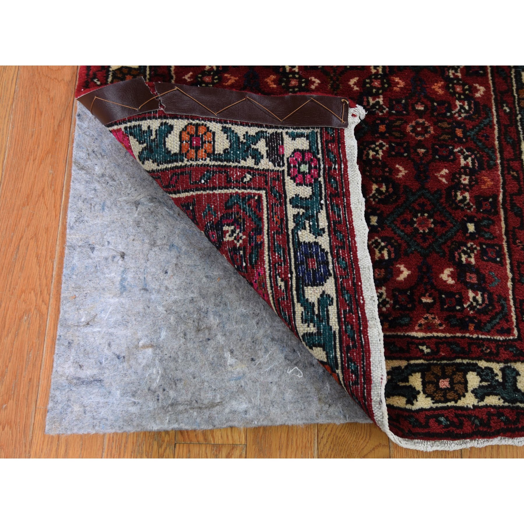 2-3 x12-9  Red New Persian Hamadan Pure Wool Narrow Runner Hand Knotted Oriental Rug 