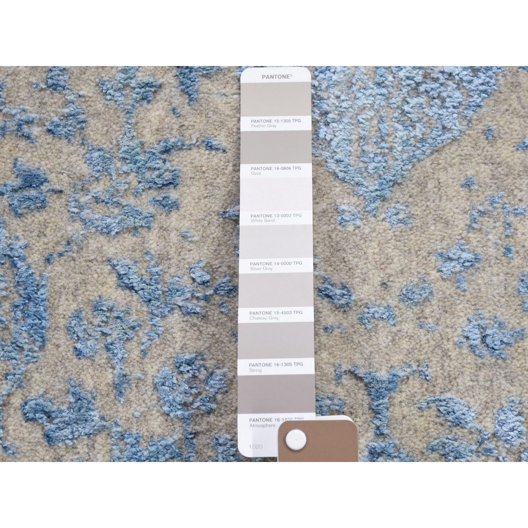 2-5 x12- Blue Jacquard Hand Loomed Wool and Art Silk Pomegranate Design Runner Oriental Rug 