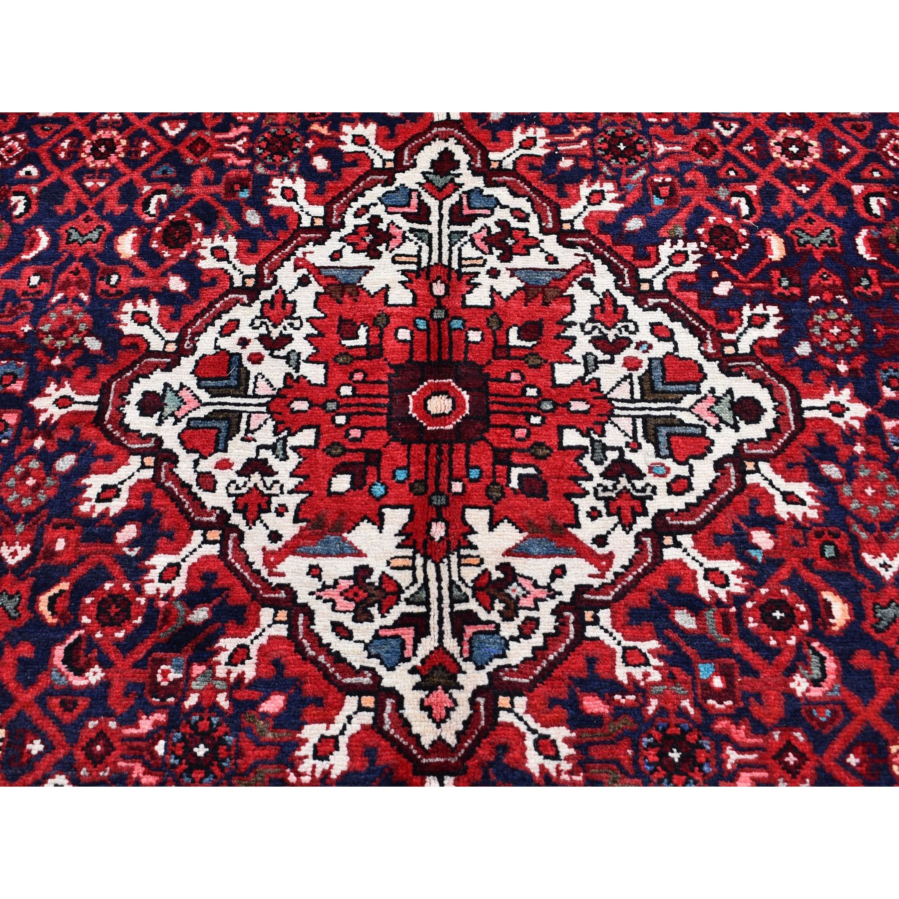 6-x10-7  Navy Blue New Persian Hamadan Pure Wool Hand Knotted Oriental Rug 