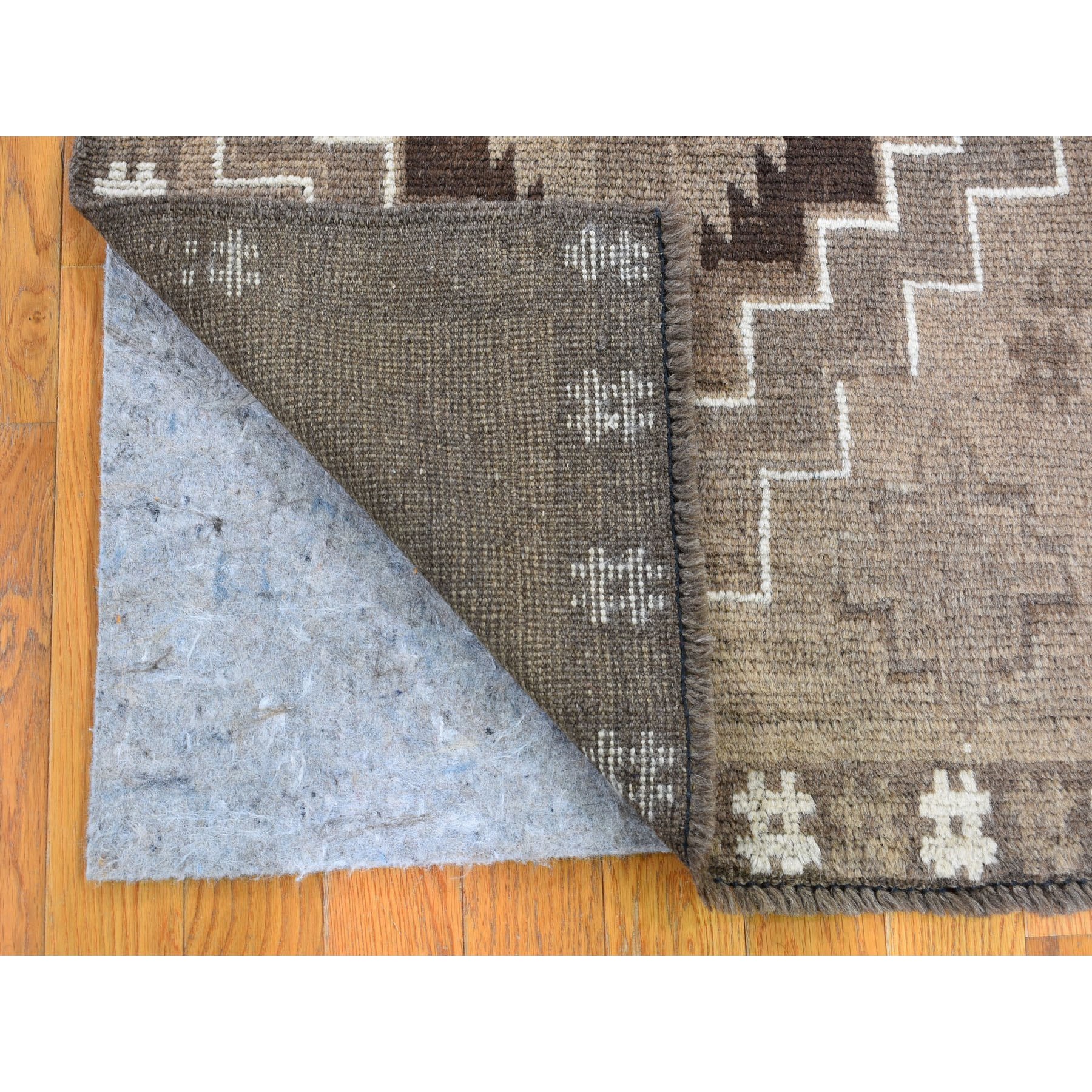 2-5 x8-2  Washed Out Afghan Baluch With Natural Colors Pure Wool Runner Hand Knotted Oriental Rug 