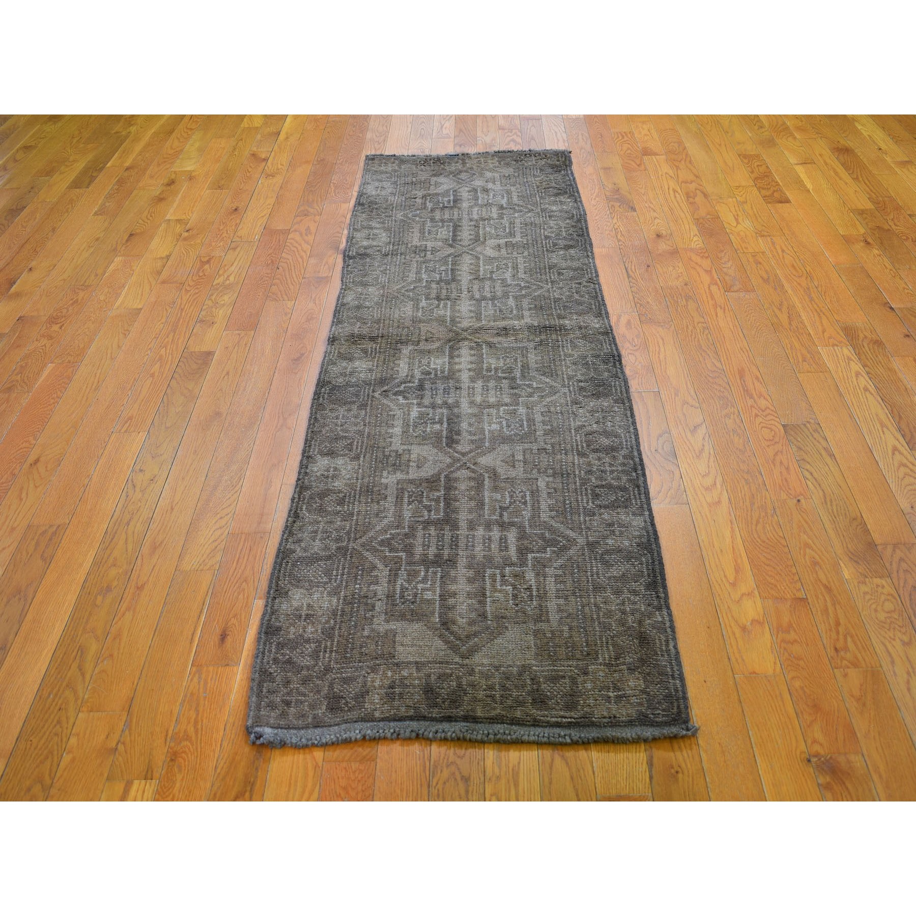 2-5 x8-2  Washed Out Afghan Baluch With Natural Colors Pure Wool Runner Hand Knotted Oriental Rug 
