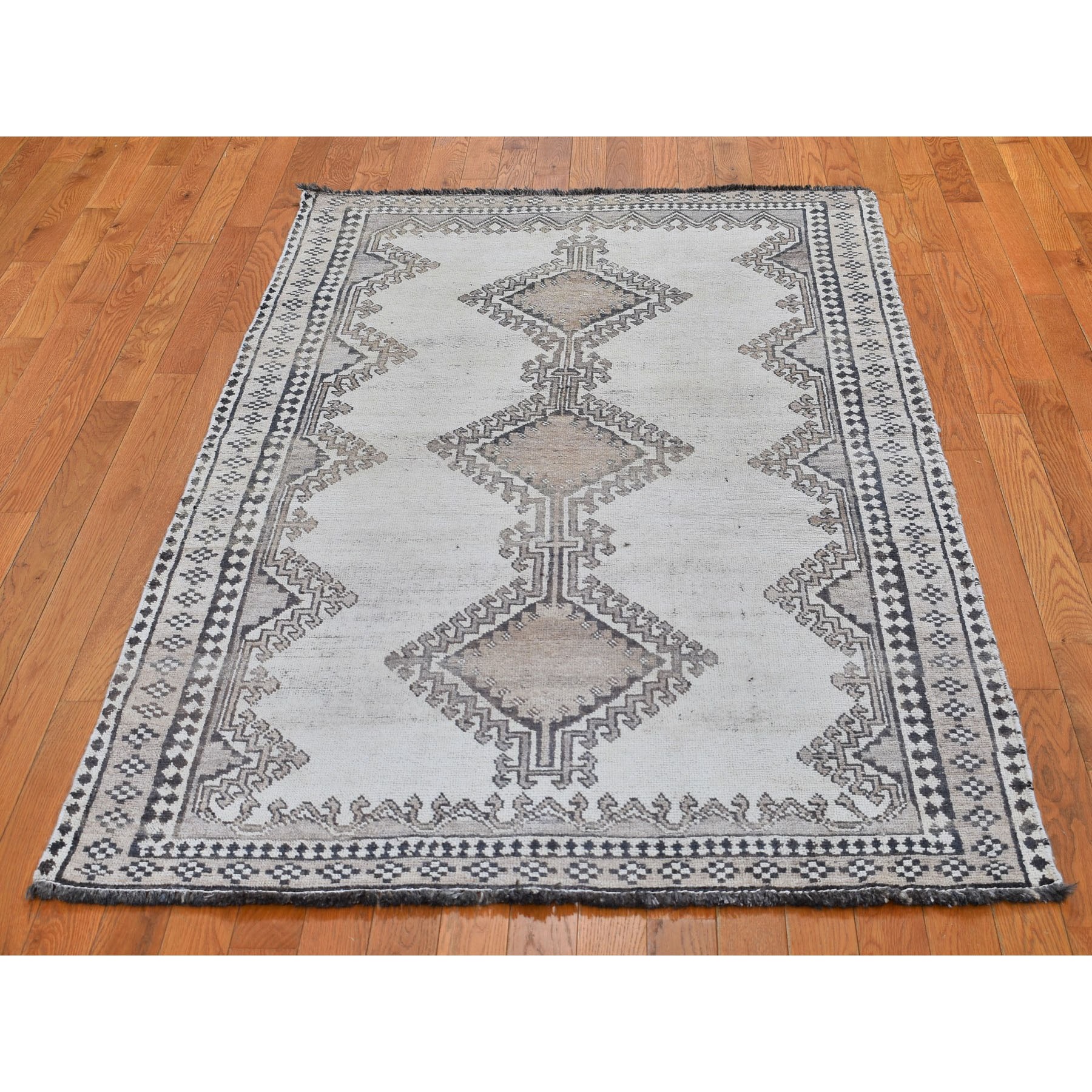 4-2 x6-8  Afghan Baluch Natural Colors Hand-Knotted Pure Wool Oriental Rug 