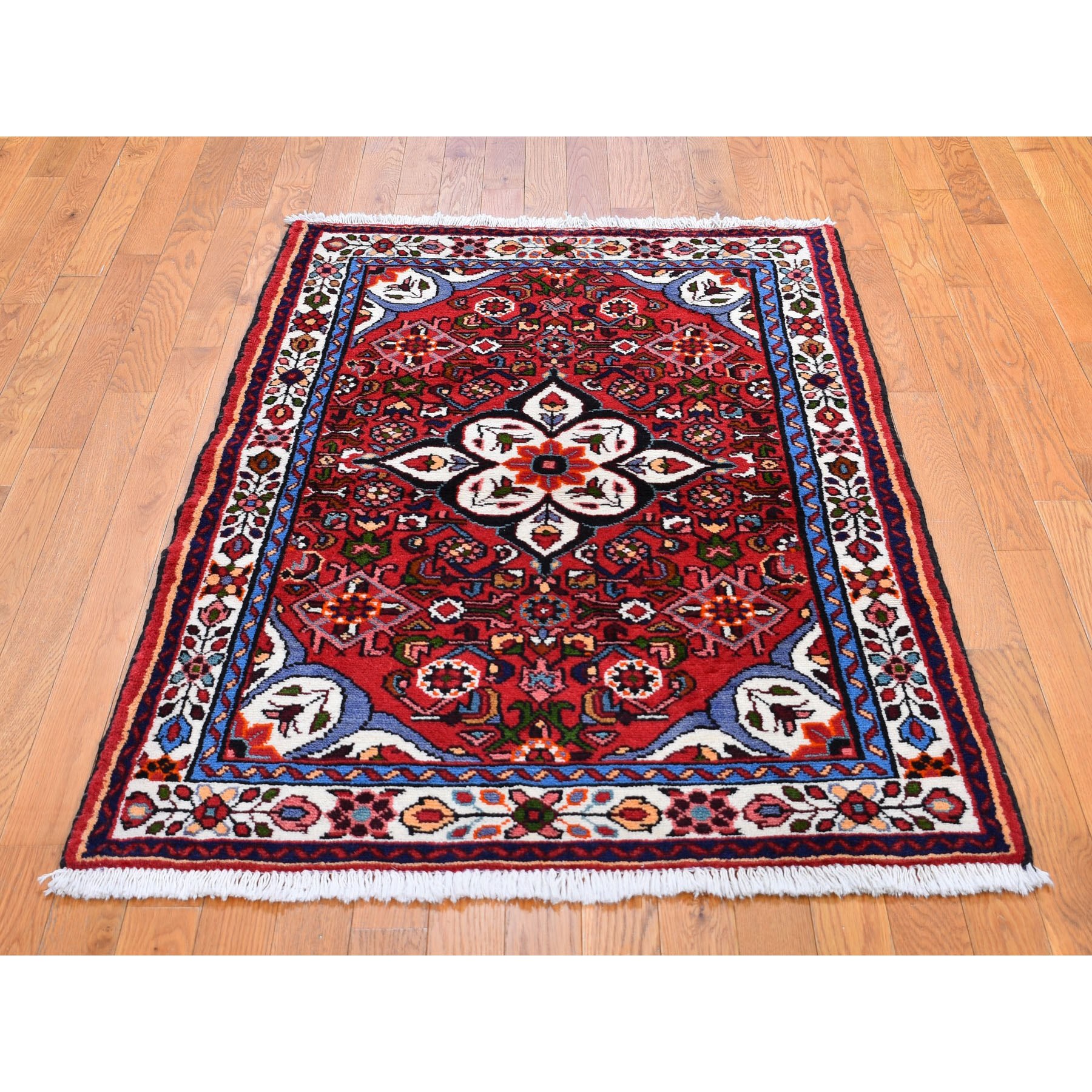 3-6 x5-2  Red New Persian Hamadan Pure Wool Hand Knotted Oriental Rug 