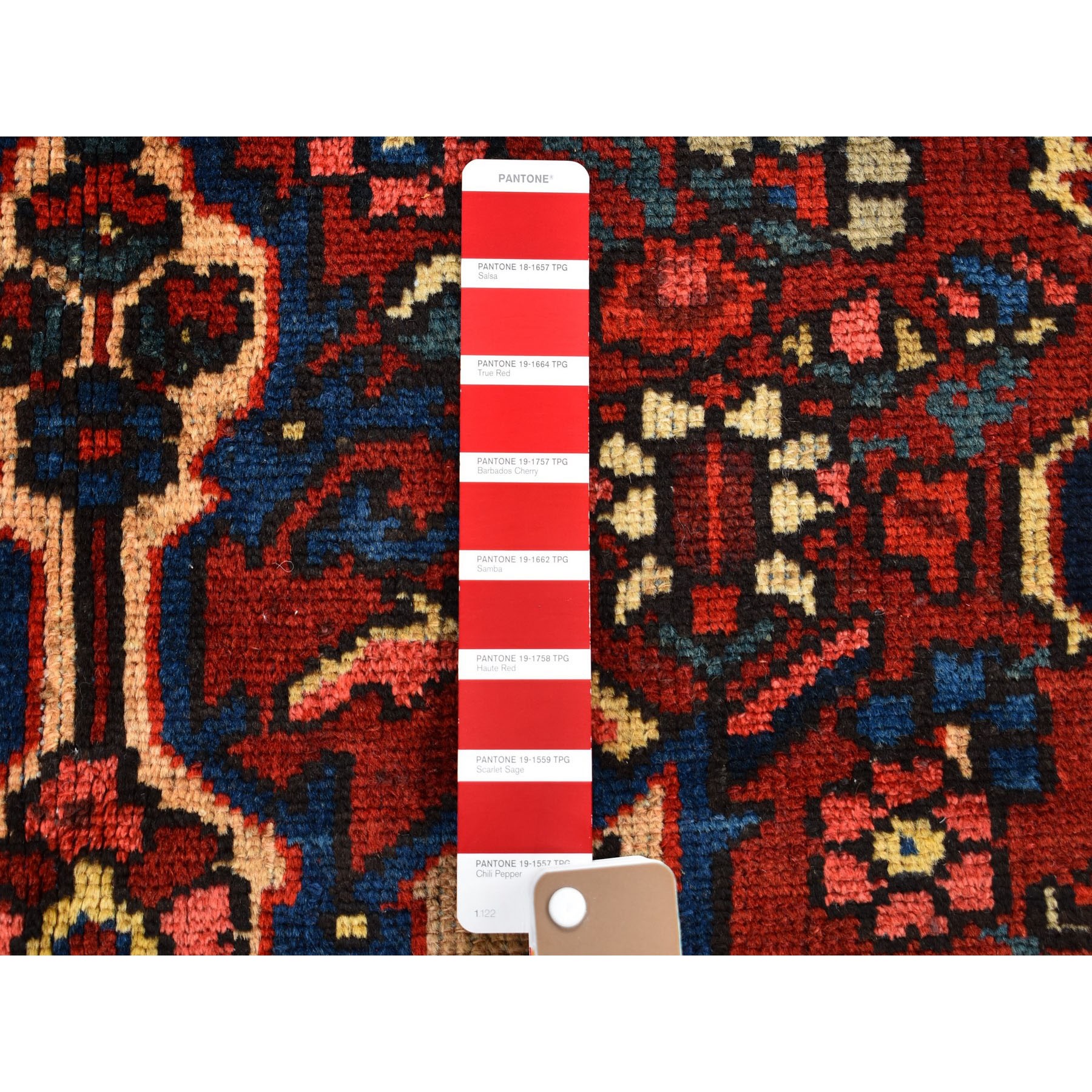 4-3 x6-8  Red Vintage Persian Bakhtiari Even Wear Pure Wool Hand Knotted Oriental Rug 
