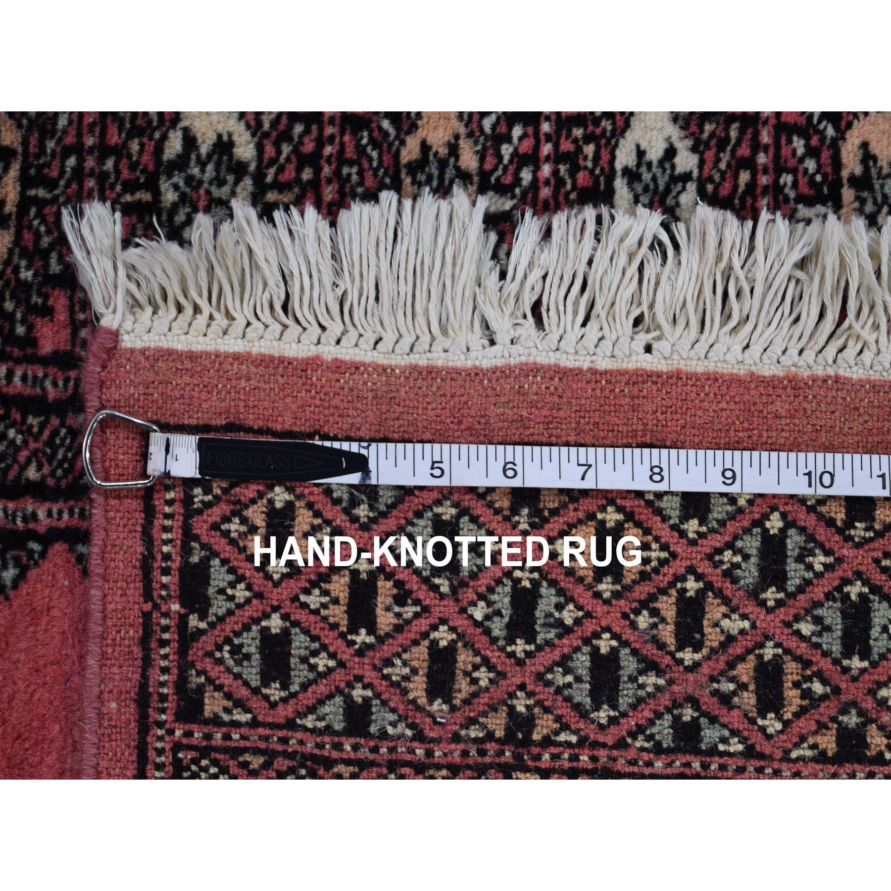 2-8 x7-9  Pink Bokara Elephant Feet Design Pure Wool Hand Knotted Oriental Runner Rug 