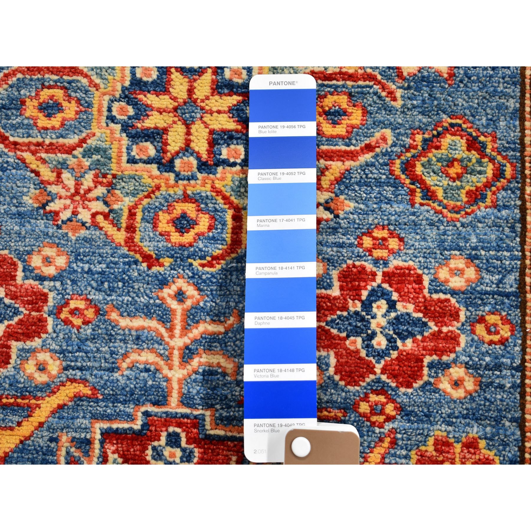 2-9 x3-9  Blue Super Kazak Tribal Design Hand Knotted Pure Wool Oriental Rug 