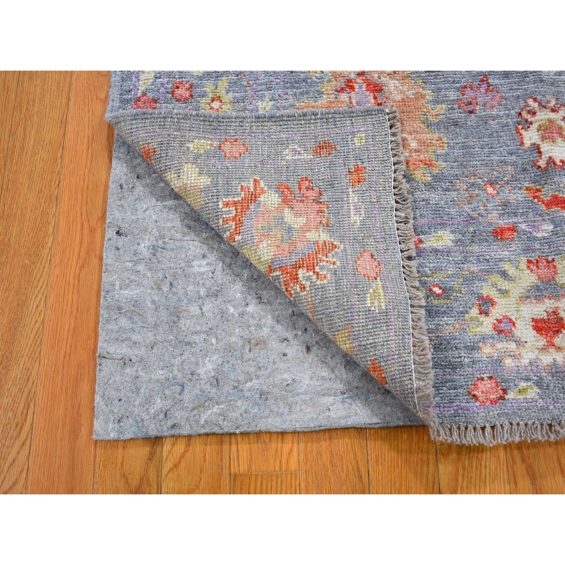 4-x6- Gray Angora Oushak With Soft Velvety Wool Hand Knotted Oriental Rug 