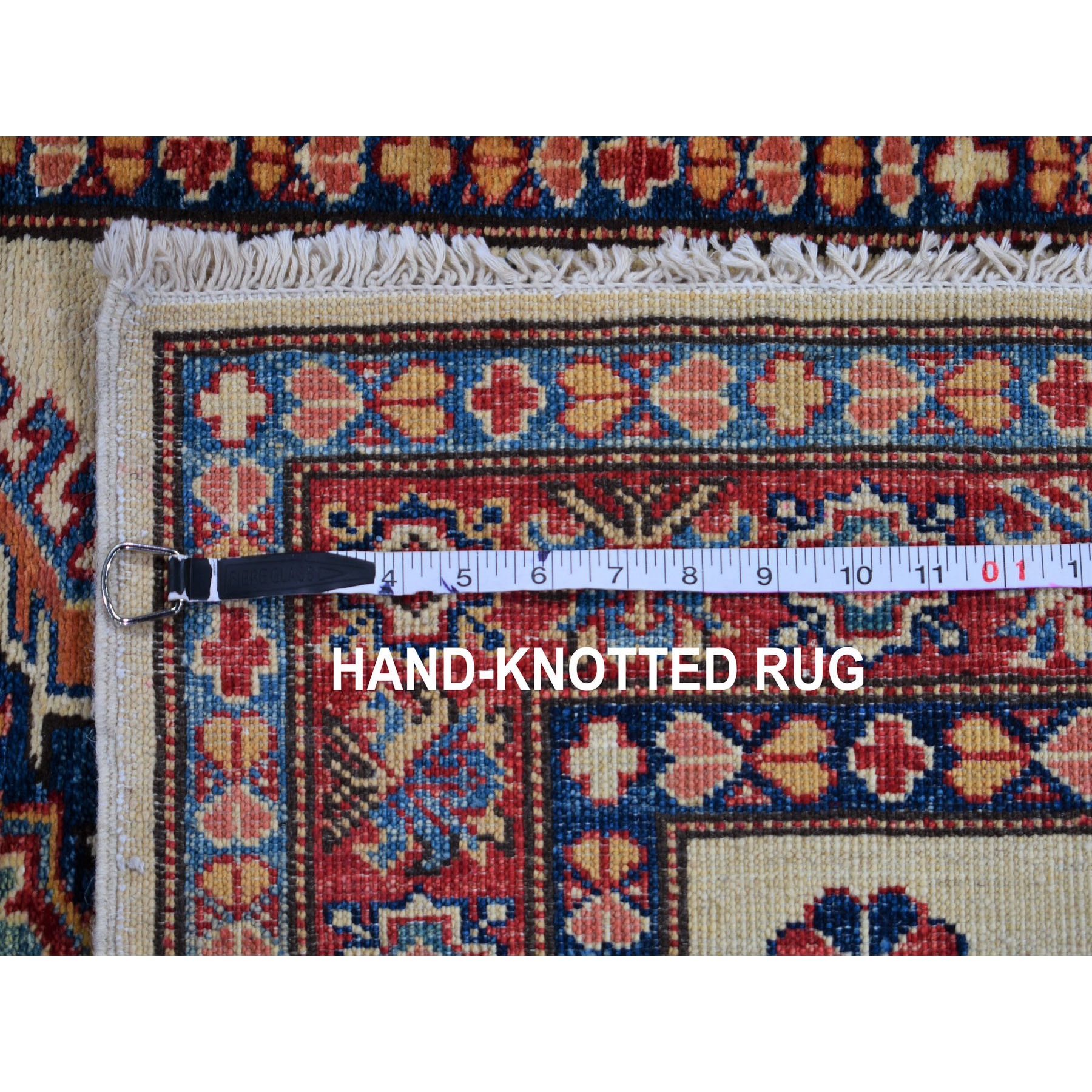 2-2 x9-4  Super Kazak Runner Pure Wool Hand Knotted Oriental Rug 