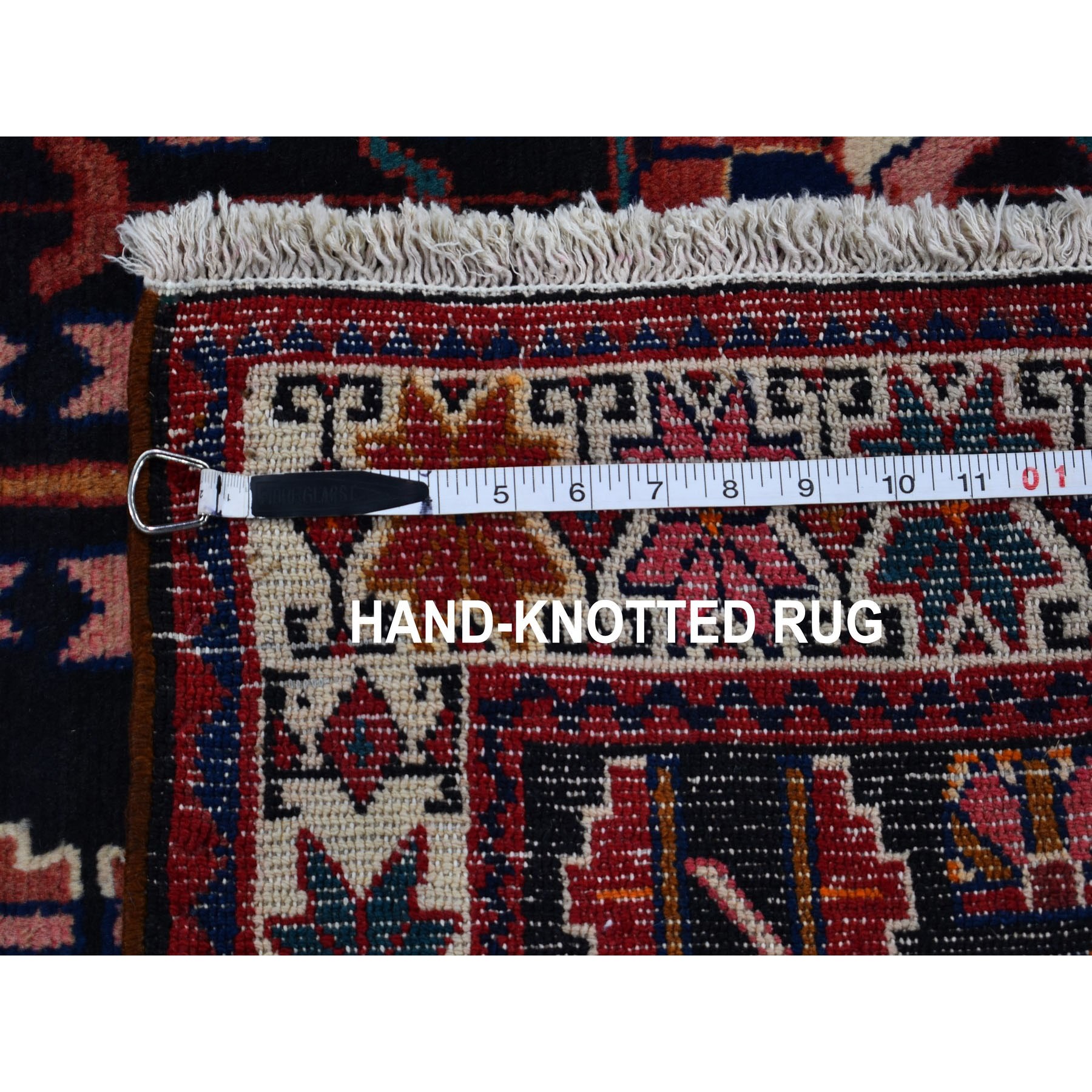 4-5 x6-9  Black New Persian Hamadan Pure Wool Hand Knotted Runner Oriental Rug 