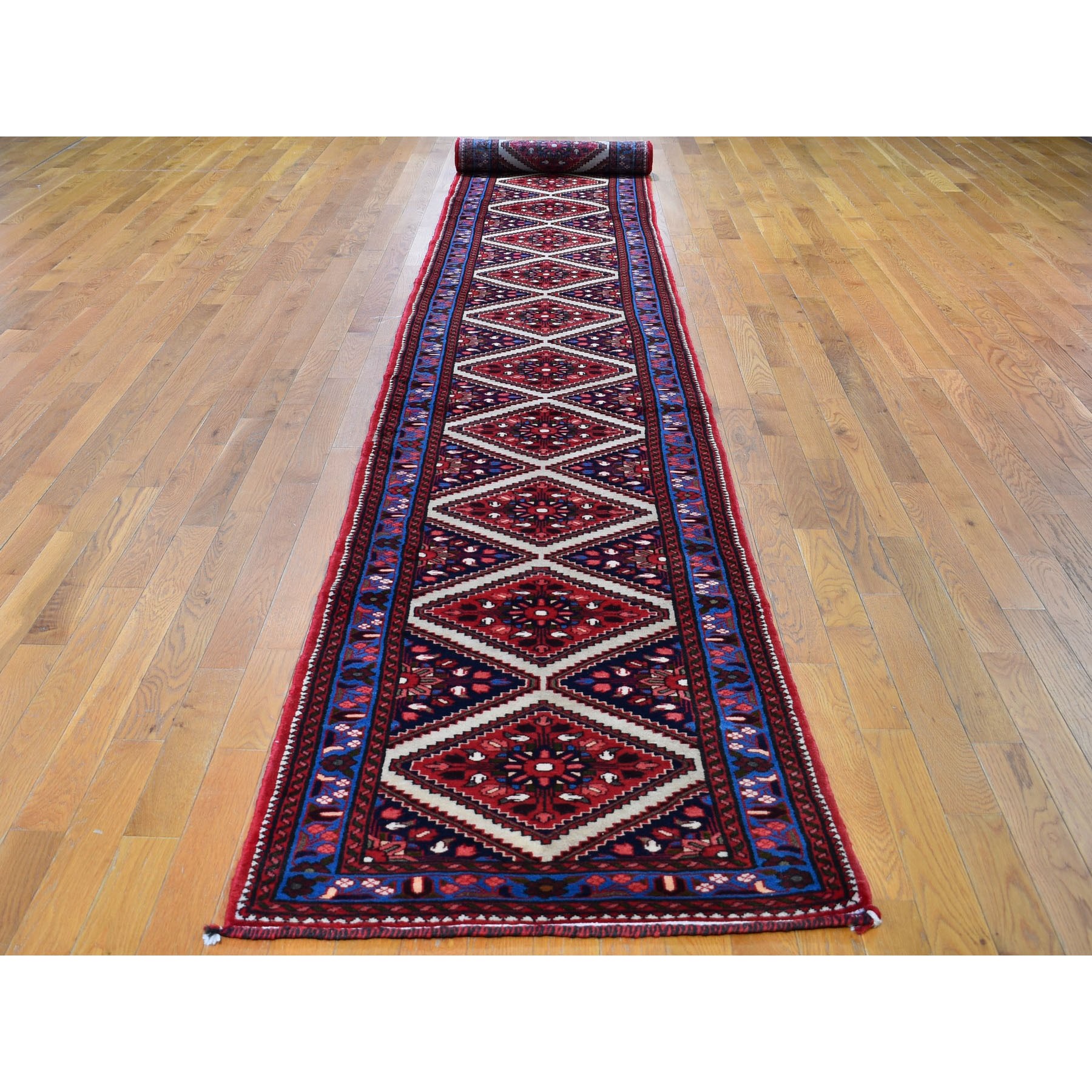 2-8 x19-5  Red New Persian Hamadan Pure Wool Hand Knotted XL Runner Oriental Rug 