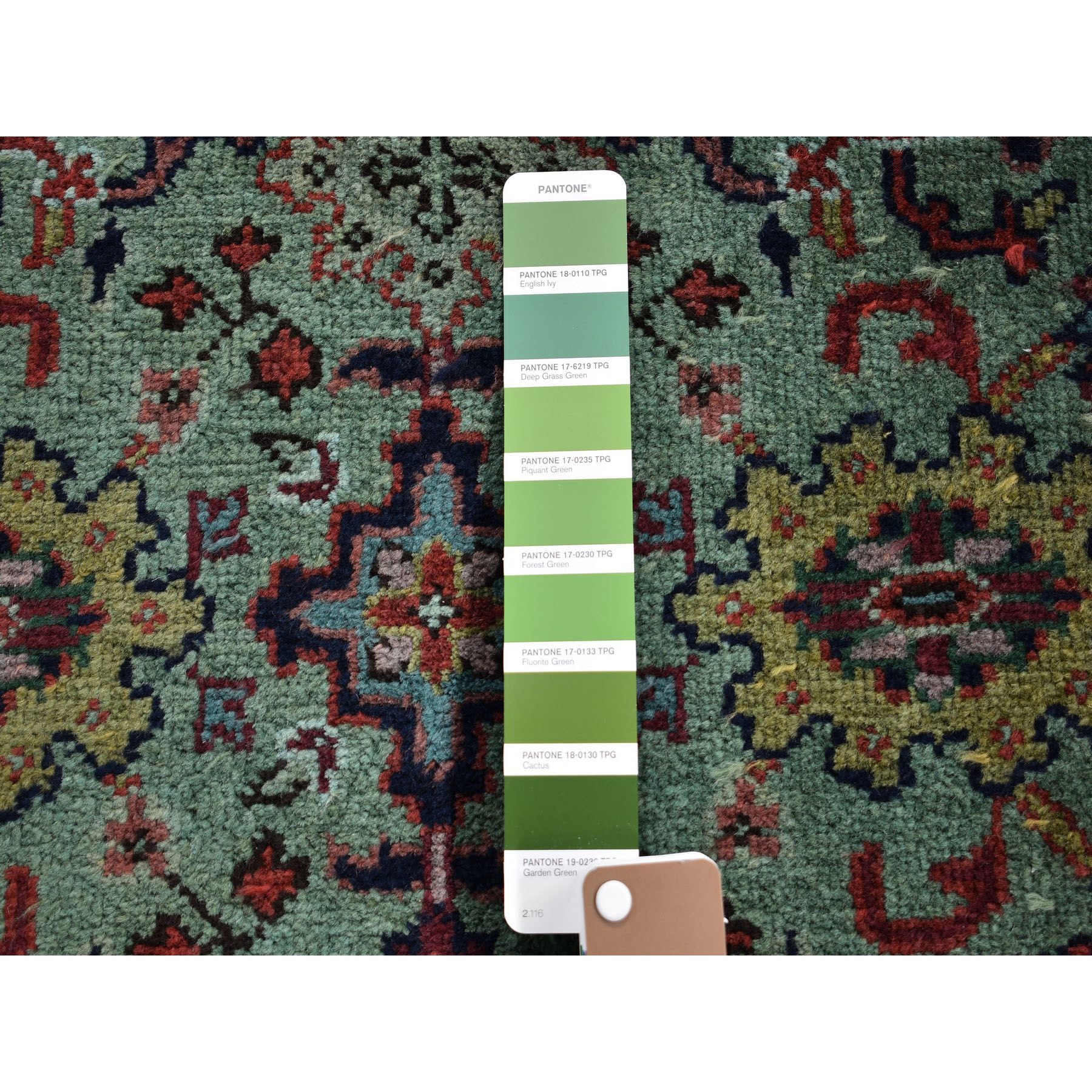 2-6 x7-5  Light Green Indo Mahal Runner Pure Wool Hand Knotted Oriental Rug 