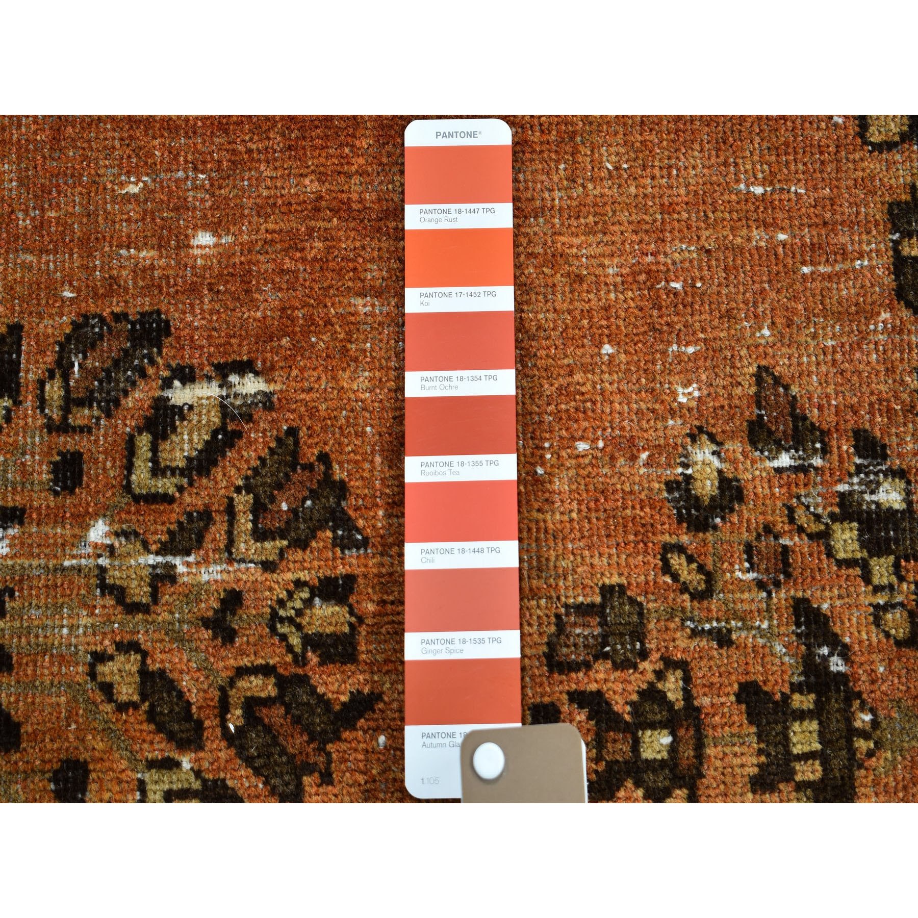 6-6 x10-5  Burnt Orange Vintage Persian Lilahan Worn Hand Knotted Oriental Rug 
