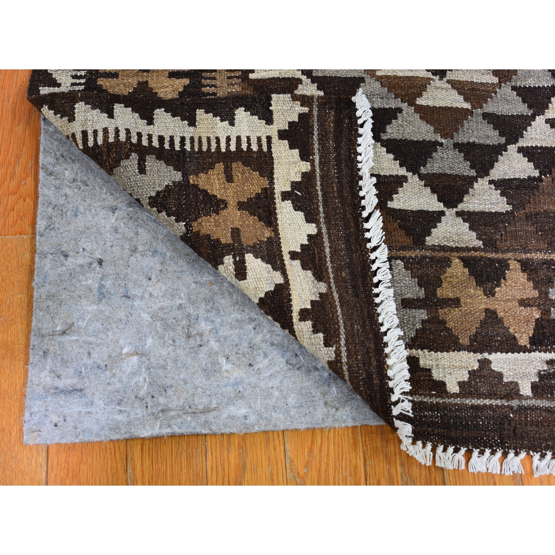 3-3 x12-6  Undyed Natural Wool Afghan Kilim Reversible Hand Woven Runner Oriental Rug 
