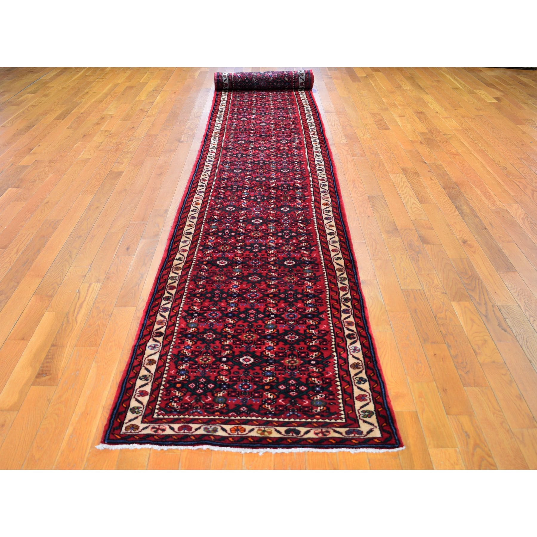 2-9 x19-5  Red New Persian Hamadan Fish Design Wool Hand Knotted XL Runner Oriental Rug 