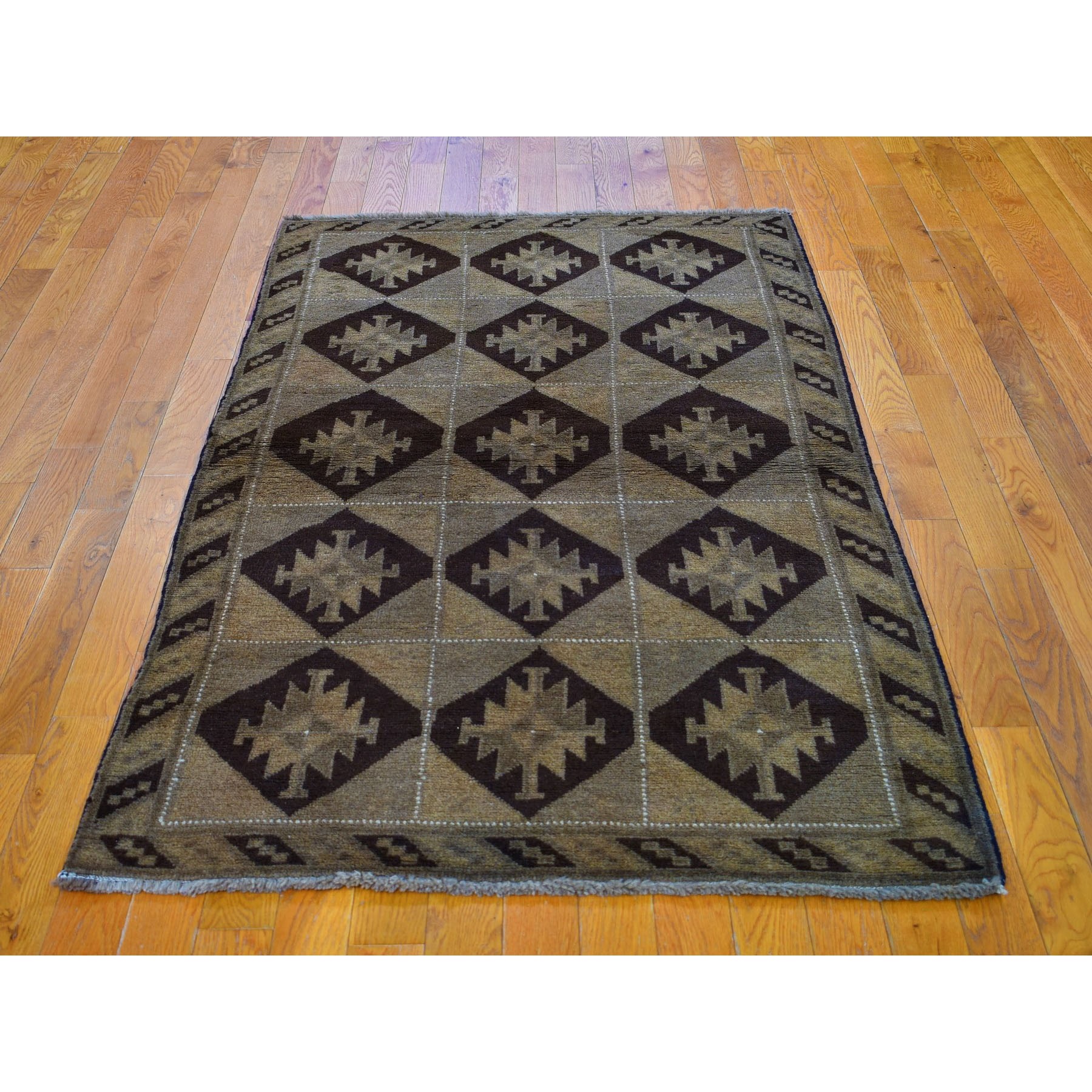 3-6 x6-3  Washed Out Afghan Baluch With Natural Colors Pure Wool Hand Knotted Oriental Rug 