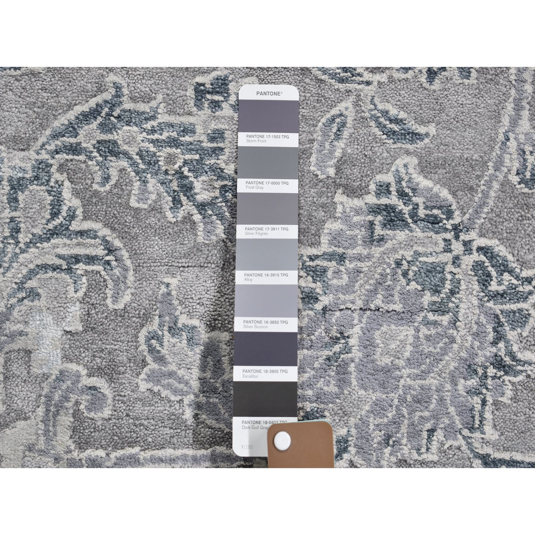 12-x18- Oversized Gray Broken Persian Design Wool With Pure Silk Hand Knotted Oriental Rug 