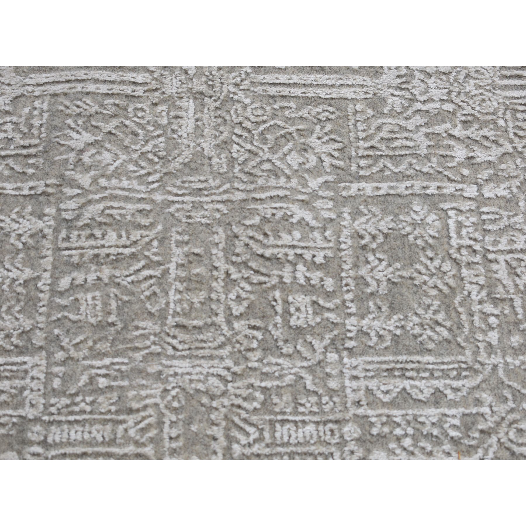 11-9 x15-1  Oversized Gray Fine jacquard Hand Loomed Modern Wool And Art Silk Oriental Rug 