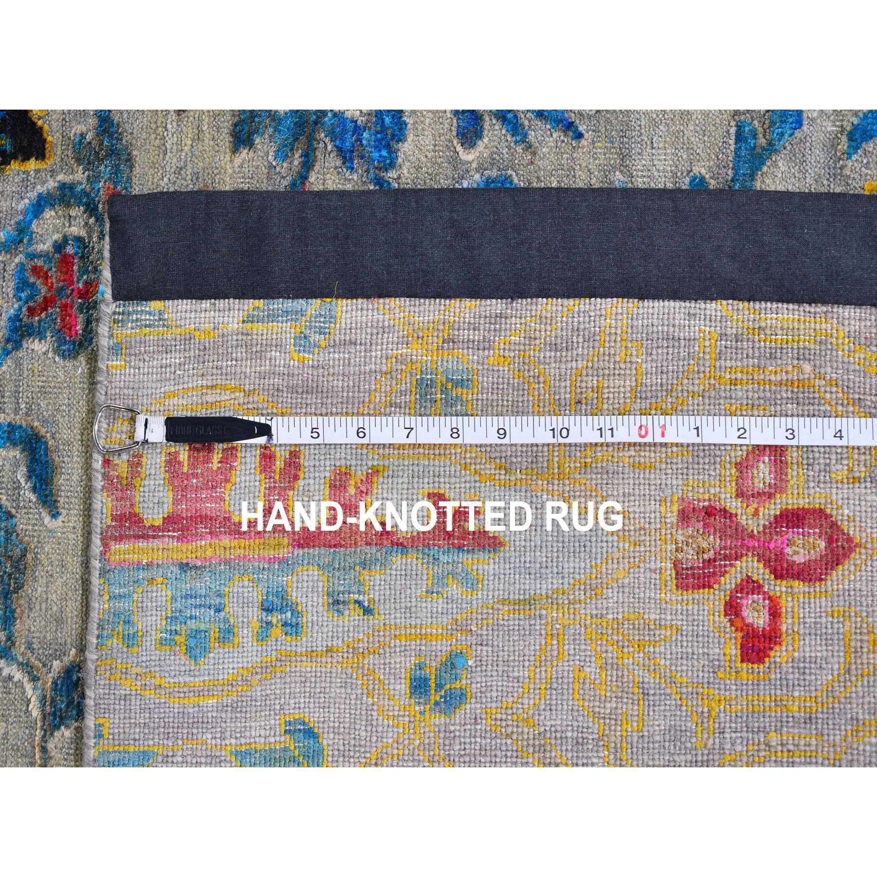8-10 x12-2  Sari Silk & Textured Wool Colorful Maharaja Design Hand Knotted Oriental Rug 