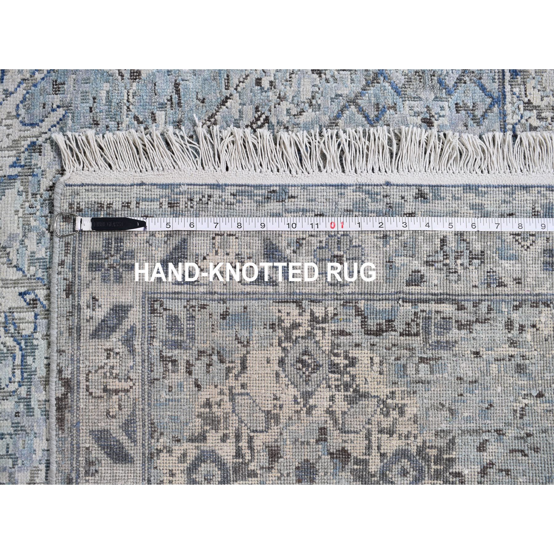 10-x14- Distressed Oushak Pure Silk with Textured Wool Hand-Knotted Oriental Rug 
