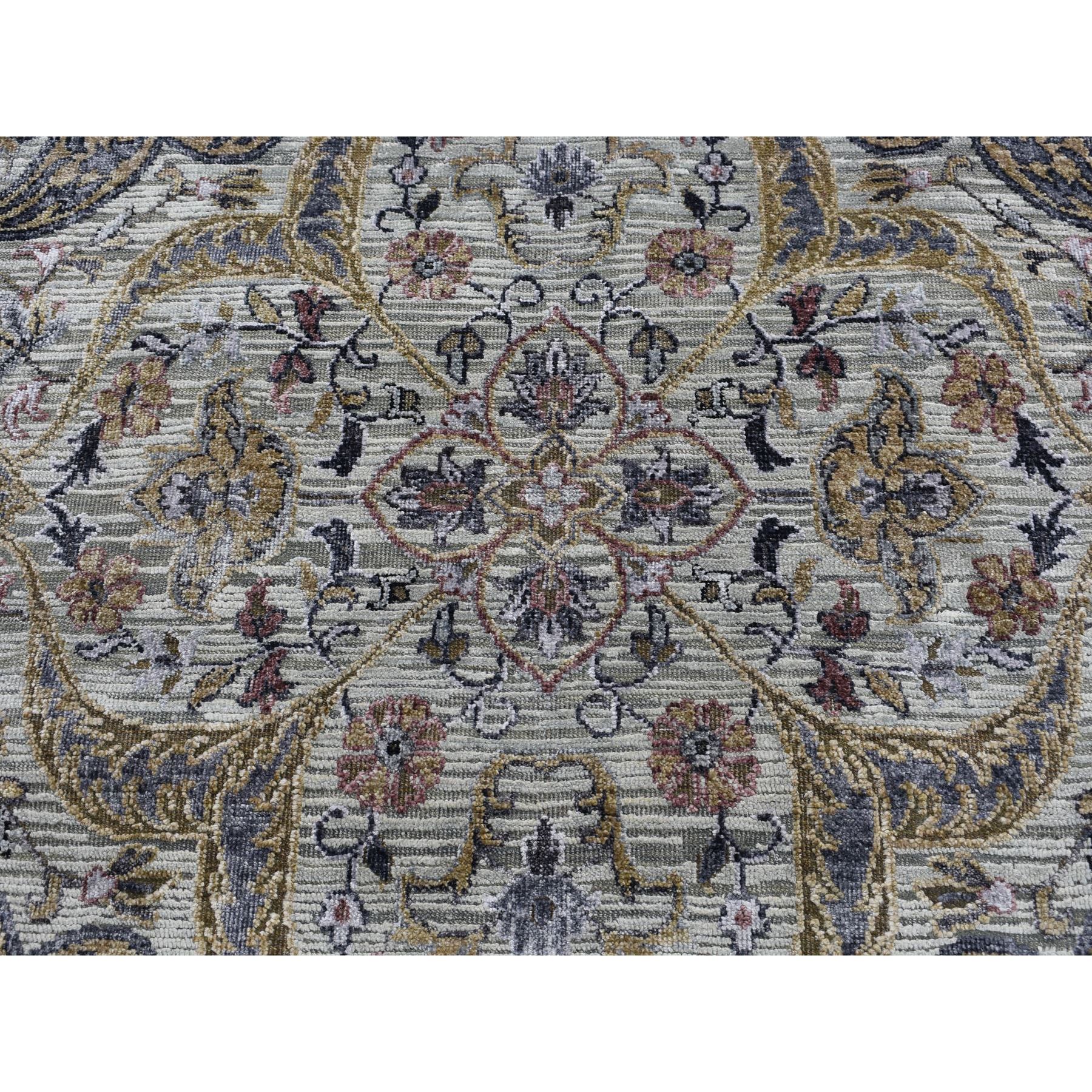 6-1 x9-2  THE MAHARAJA Pure Silk with Textured Wool Hand Knotted Oriental Rug 