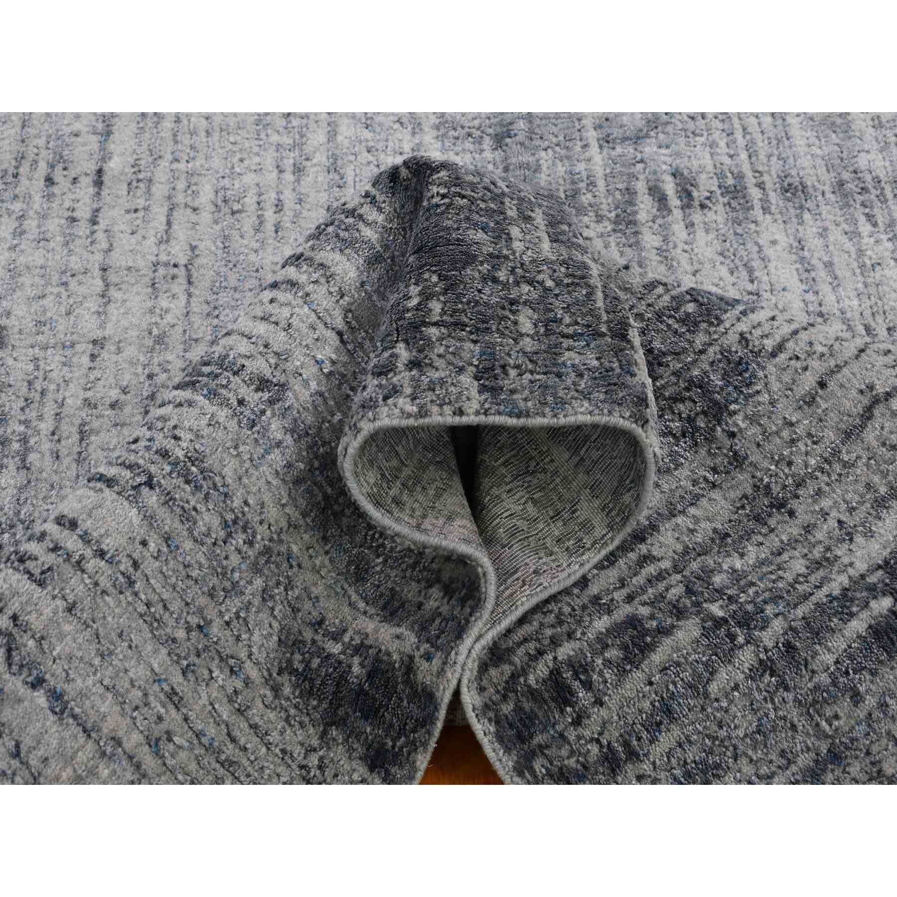 9-x11-9  Gray Fine jacquard Hand Loomed Modern Wool And Art Silk Oriental Rug 