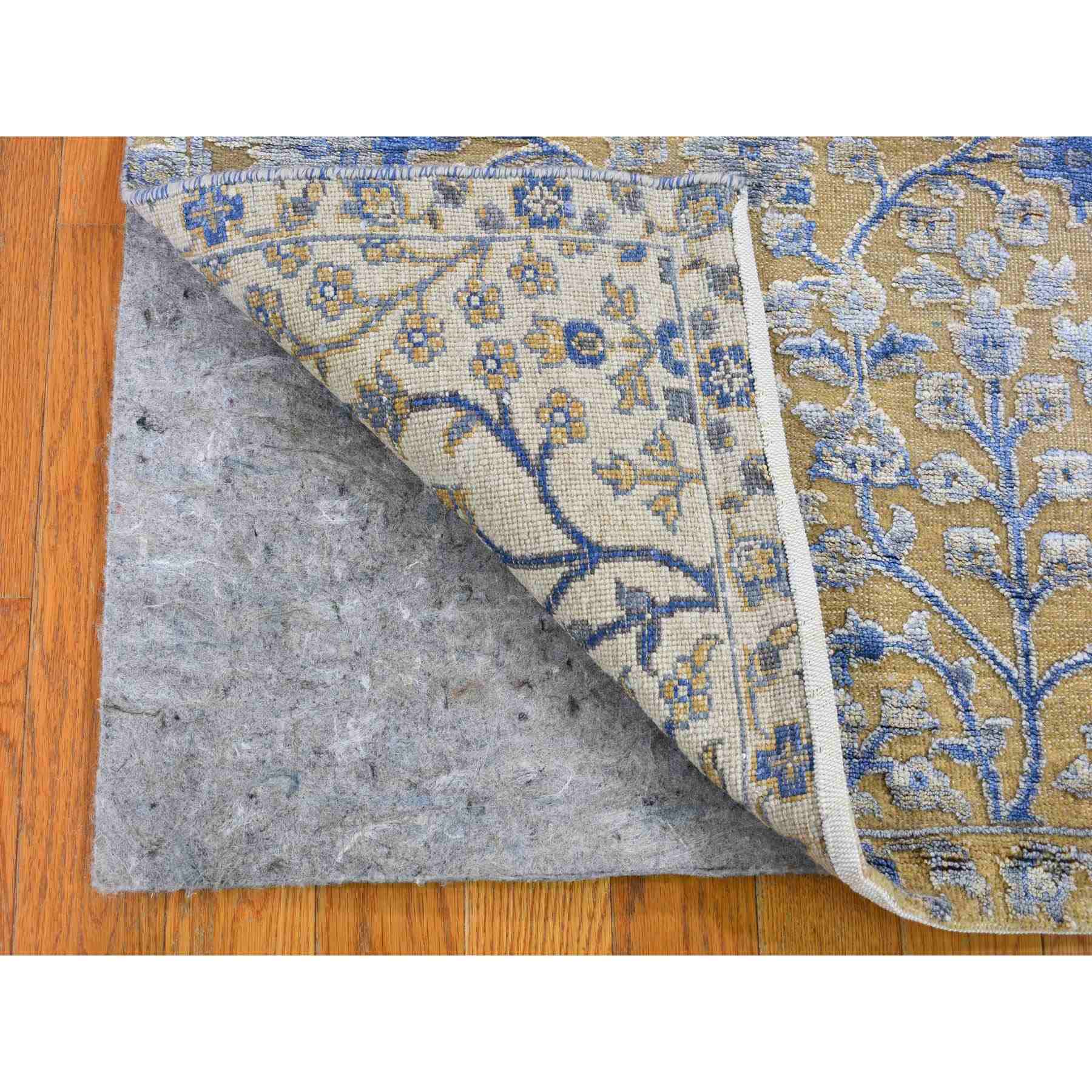 2-6 x8-2  Cypress Tree Design Silk With Textured Wool Runner Hand Knotted Oriental Rug 