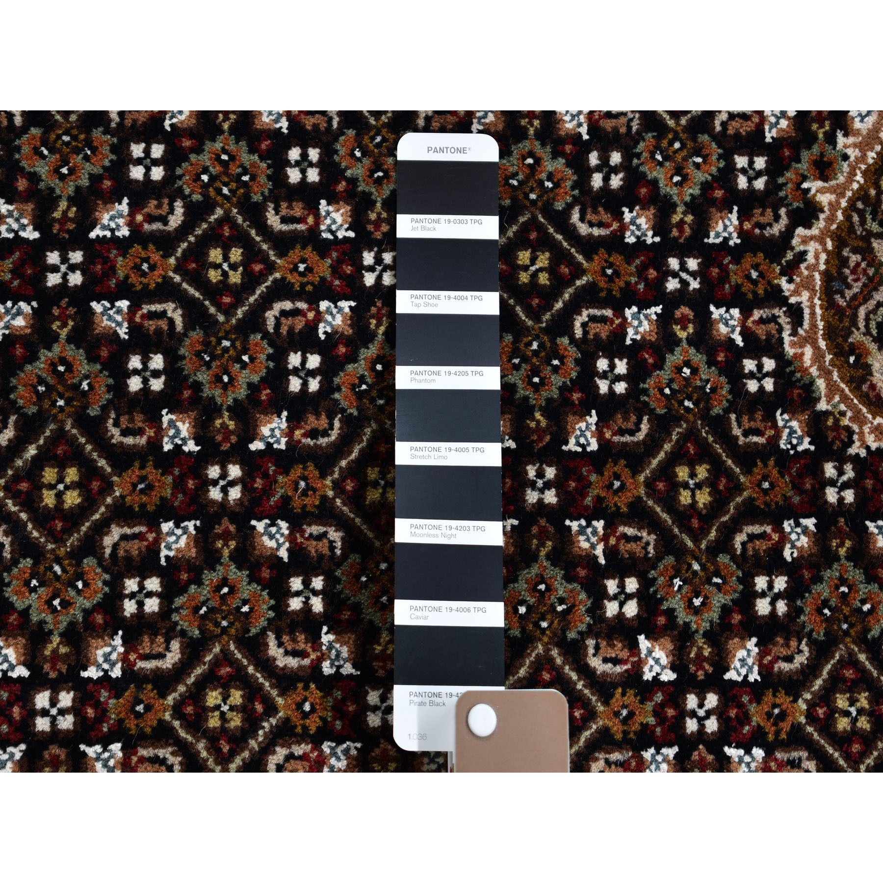 5-10 x9- Black Tabriz Mahi Wool And Silk Hand Knotted Oriental Rug 