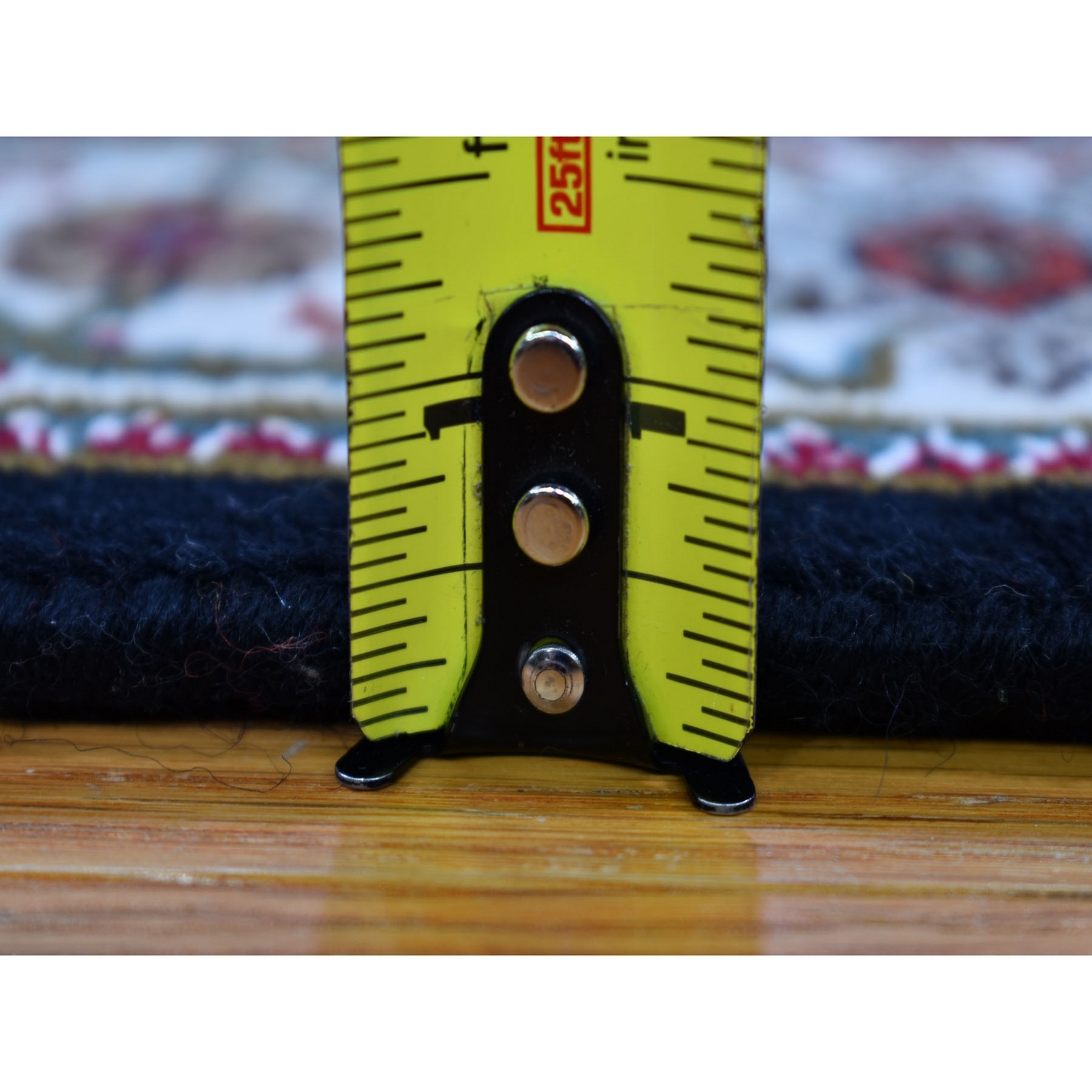 2-7 x8-4  Black Tabriz Mahi Wool and Silk Runner Hand Knotted Oriental Rug 