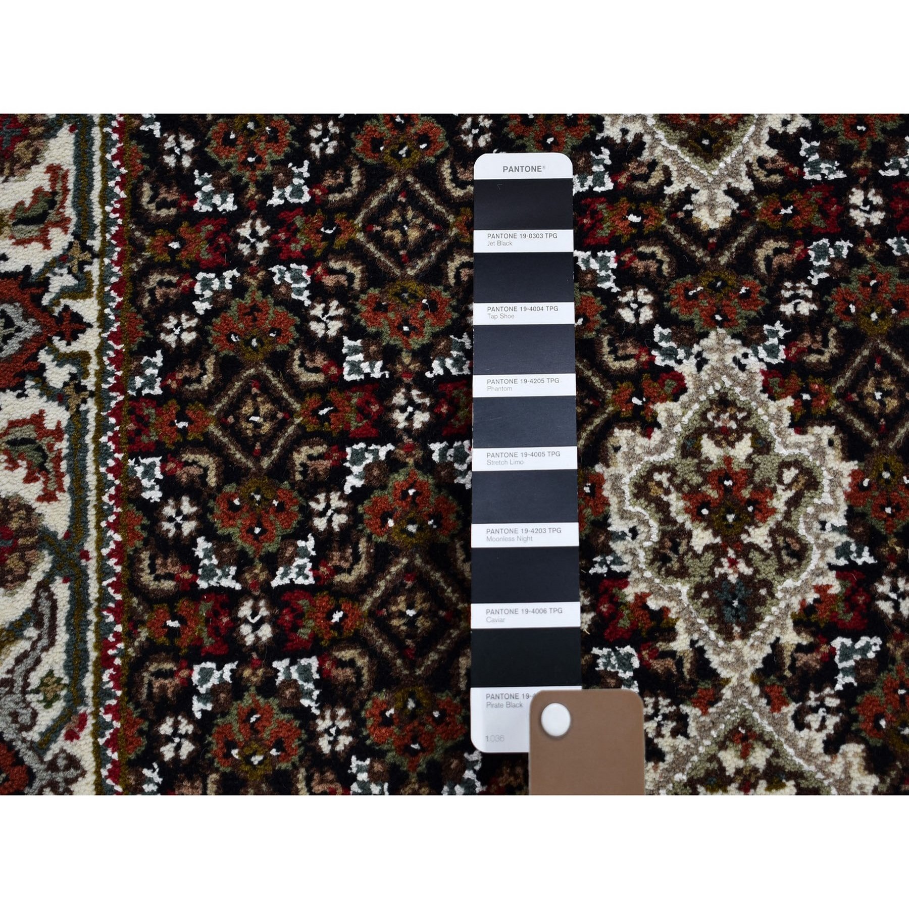 2-7 x8-3  Black Tabriz Mahi Wool and Silk Runner Hand Knotted Oriental Rug 
