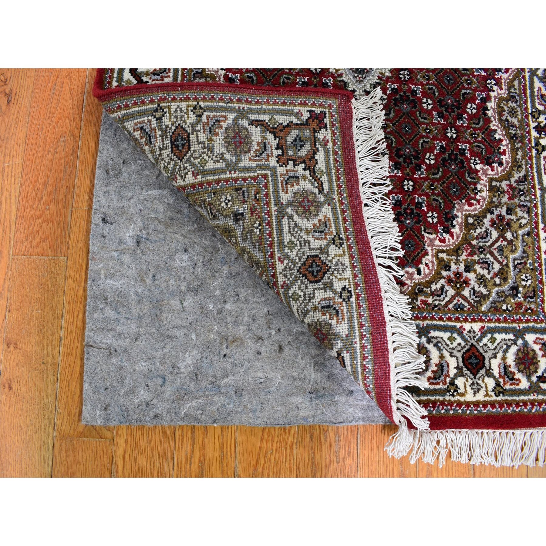 2-7 x20-5  Red Tabriz Mahi Wool and Silk XL Runner Hand Knotted Oriental Rug 