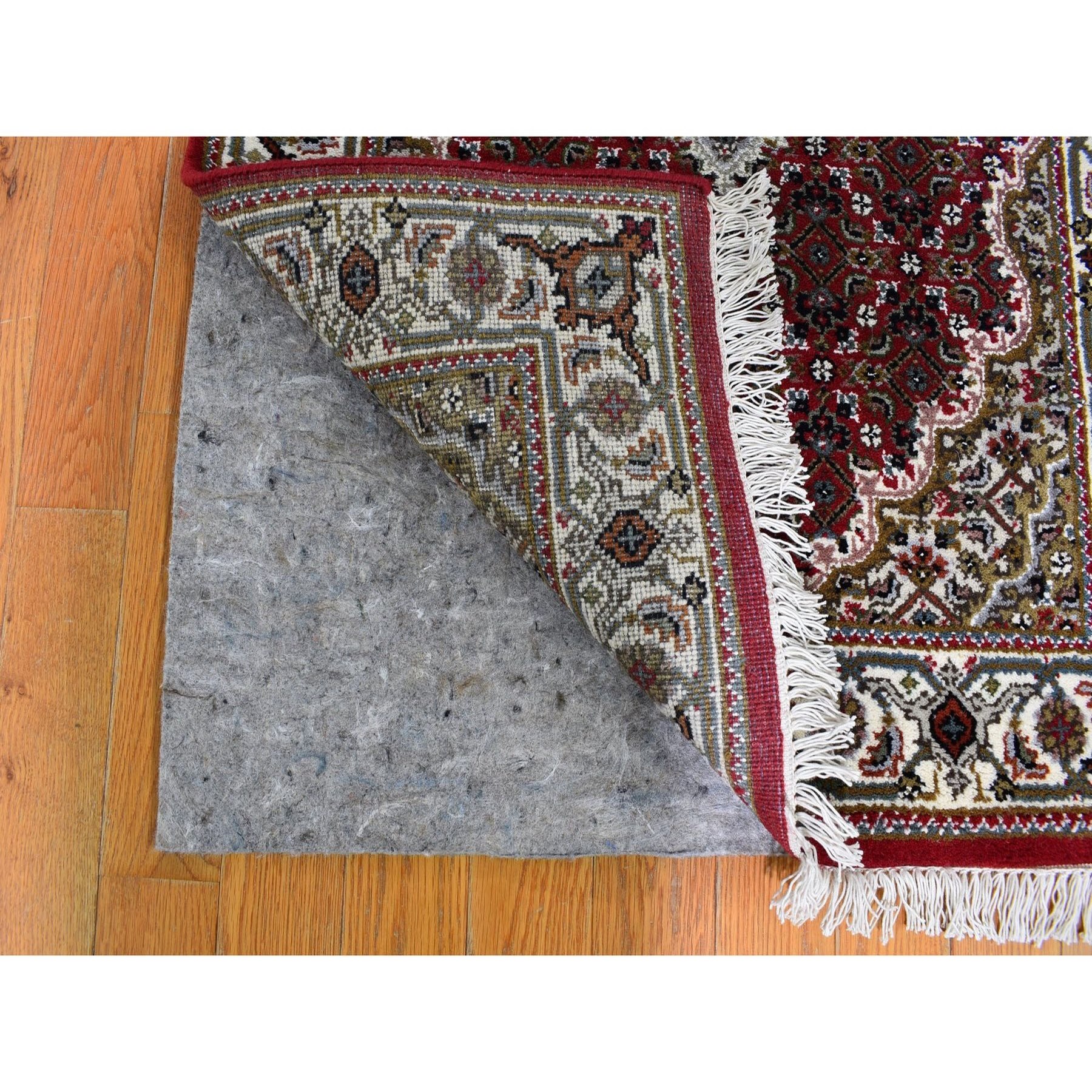 2-9 x8-1  Red Tabriz Mahi Wool And Silk Runner Hand Knotted Oriental Rug 