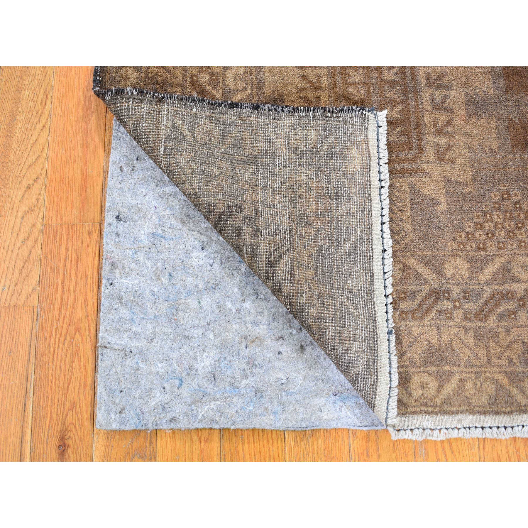3-10 x6-6  Washed Out Afghan Baluch With Earth Tone Colors Pure Wool Hand Knotted Oriental Rug 