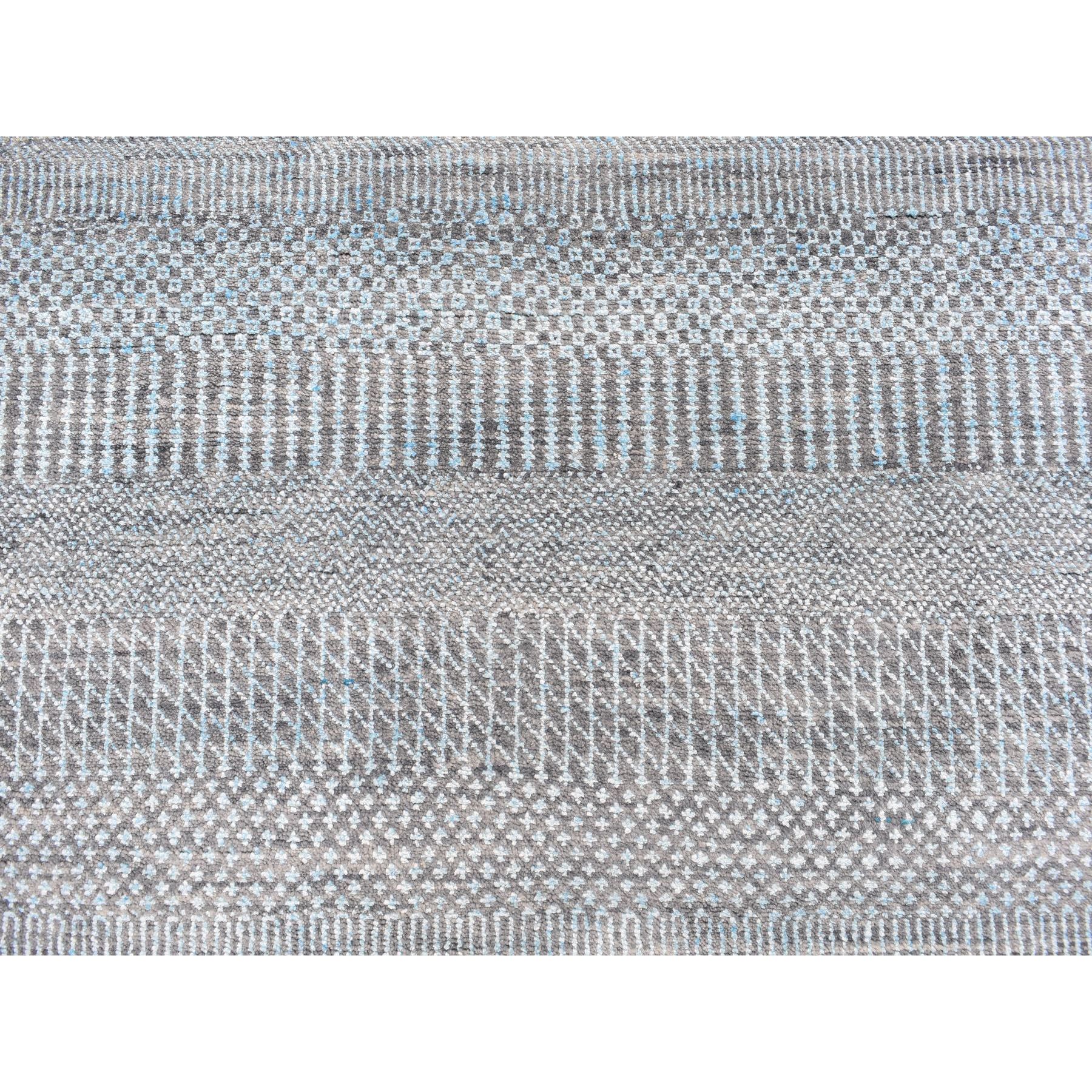 8-9 x12- Gray Grass Design Wool And Silk Hand knotted Oriental Rug 