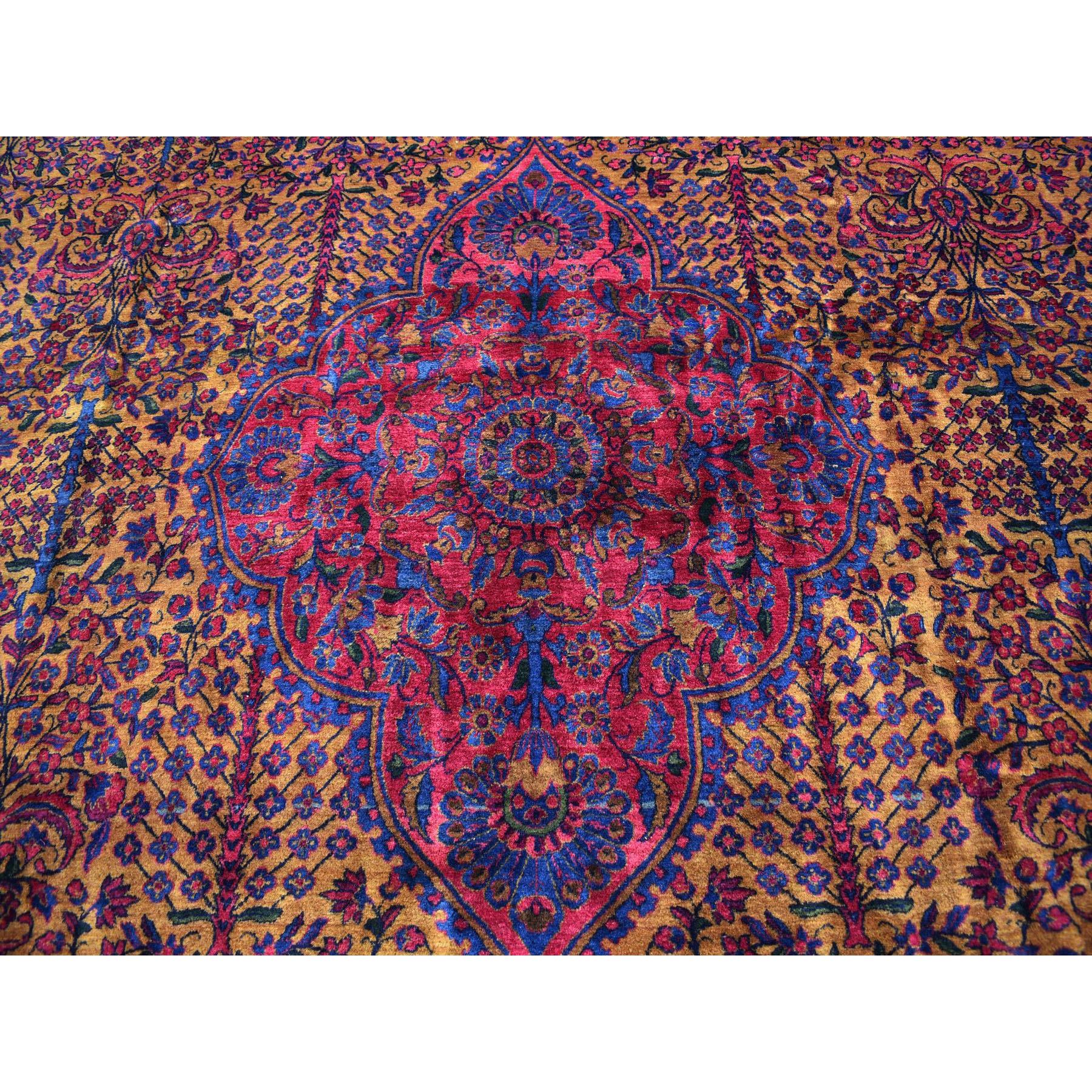 11-4 x14-9  Oversized Gold Antique Taftanjian Sarouk Signed Full Pile Clean & Soft Exc Cond Pure wool Oriental Rug 