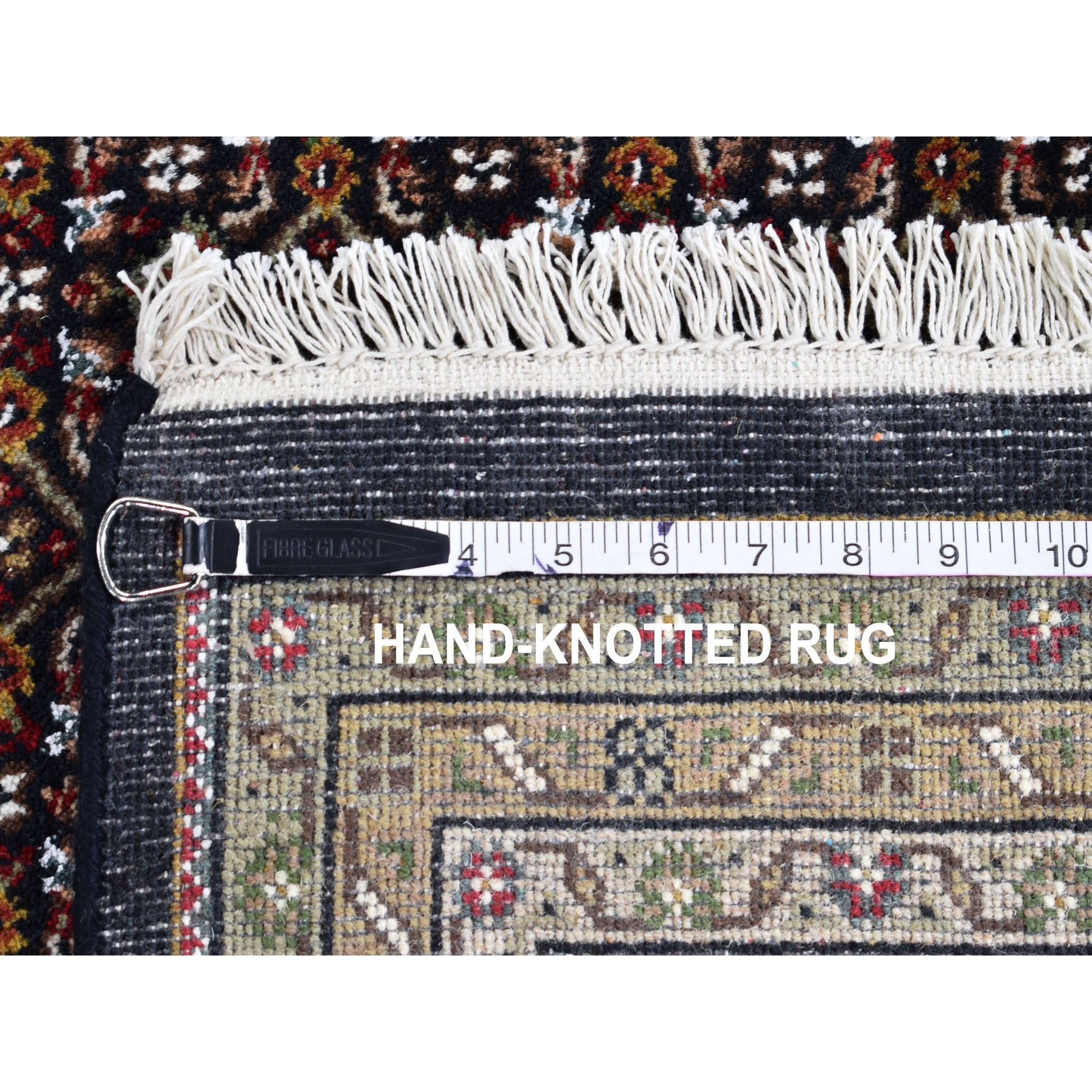 8-1 x9-10  Black Tabriz Mahi Fish Design Wool And Silk Hand Knotted Oriental Rug 