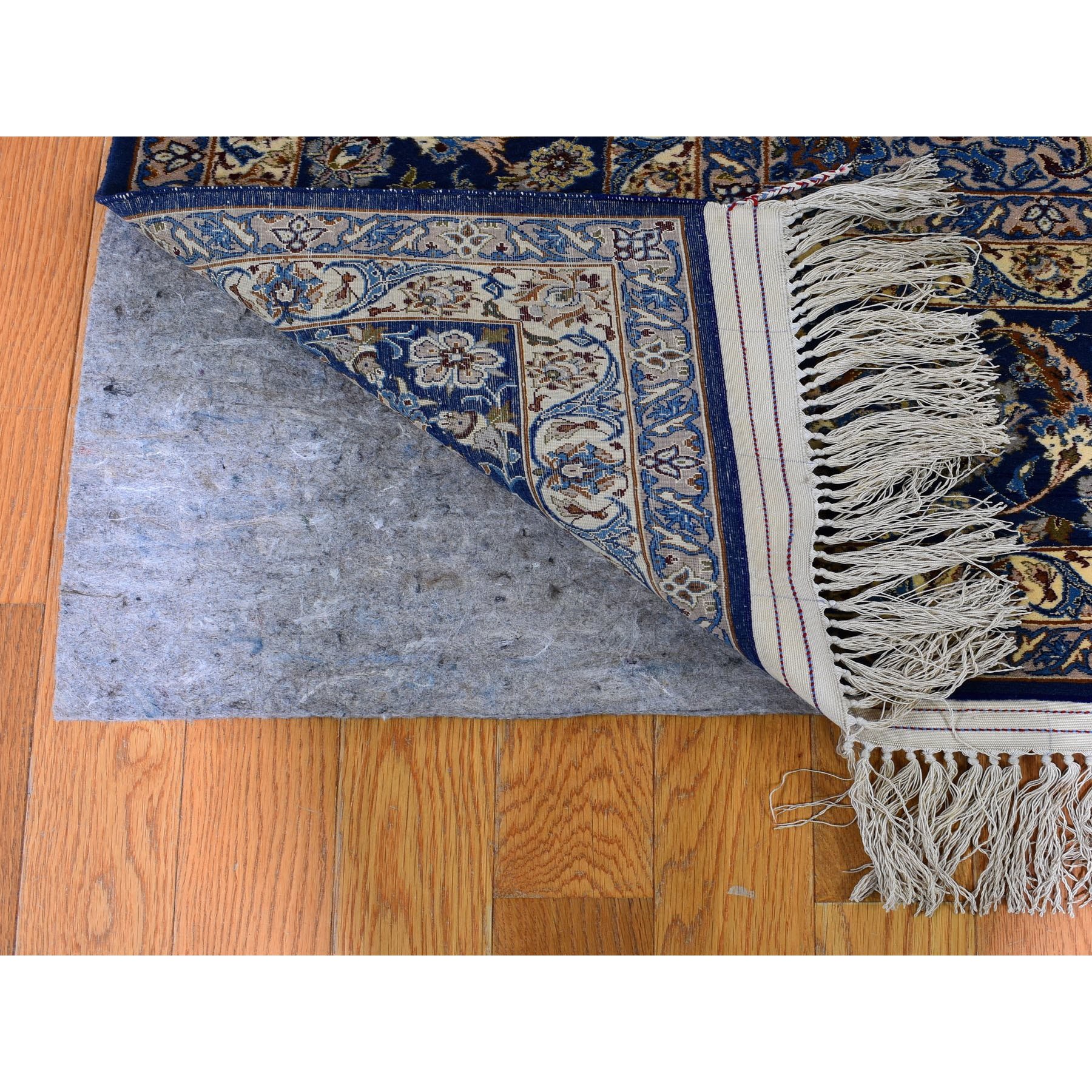 7-1 x11-2  Unused Vintage Persian Isfahan 400 KPSI Wool And Silk Hand Knotted Oriental Rug 