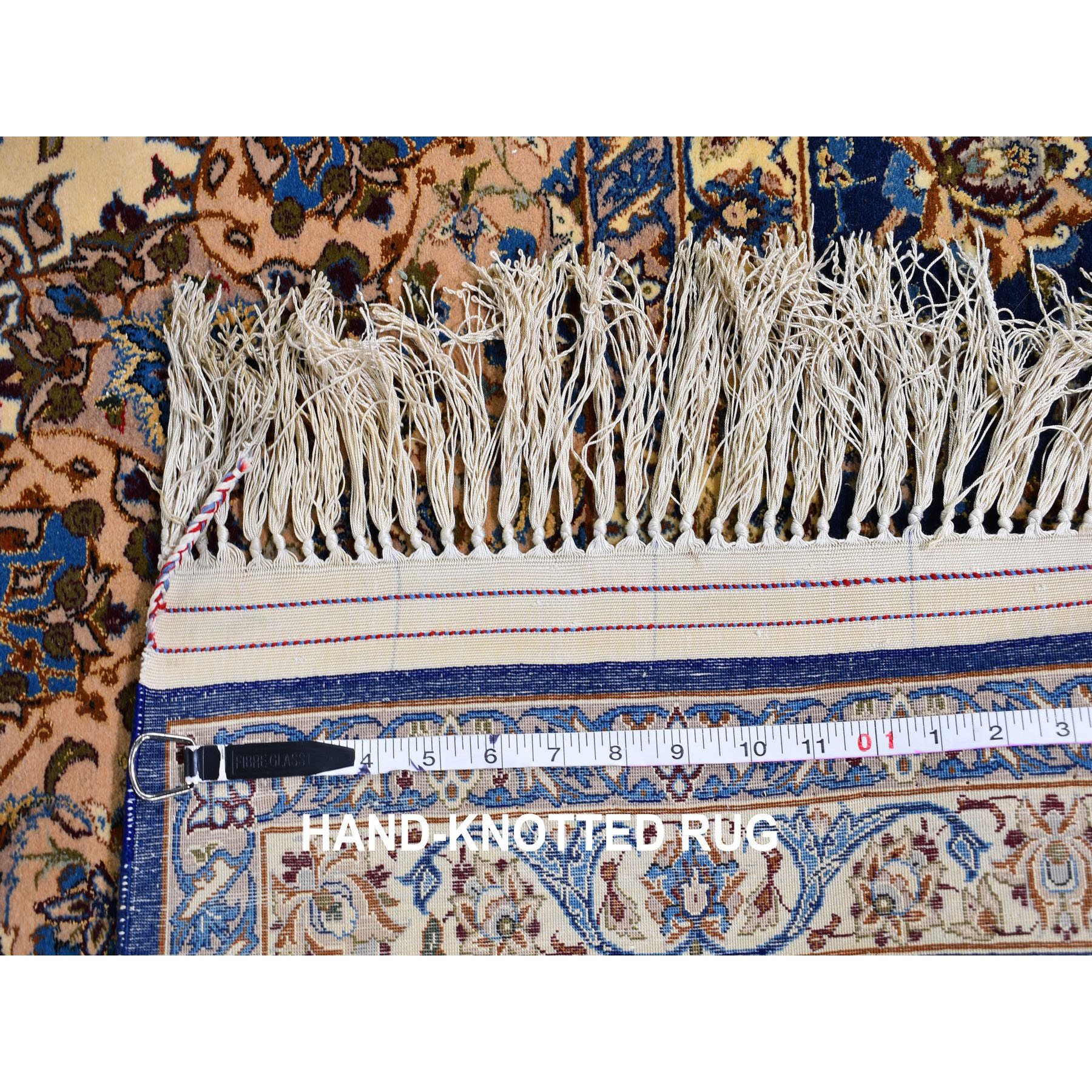7-1 x11-2  Unused Vintage Persian Isfahan 400 KPSI Wool And Silk Hand Knotted Oriental Rug 
