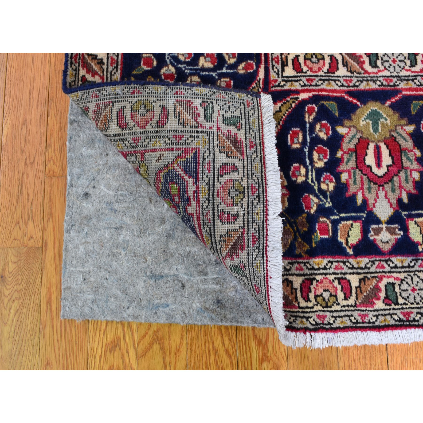 9-7 x12-9  Red Vintage Persian Tabriz Open Field With Medallion Hand Knotted Oriental Rug 