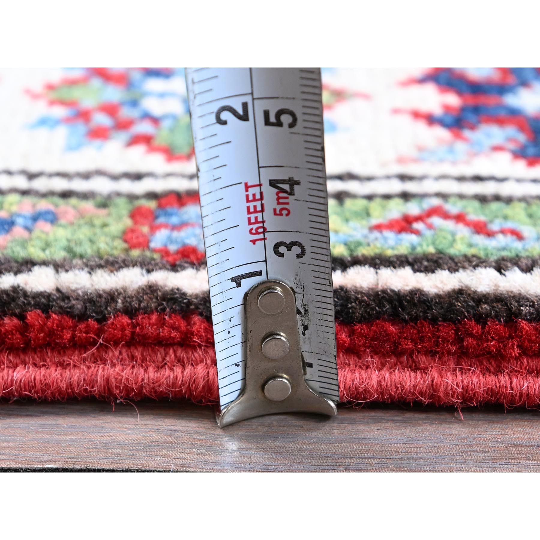 2'1"x6' Berry Red, Kazak with Tribal Medallions Design, Hand Knotted, Soft and Shiny Wool, Denser Weave, Vegetable Dyes, Narrow Runner, Oriental Rug Sh500