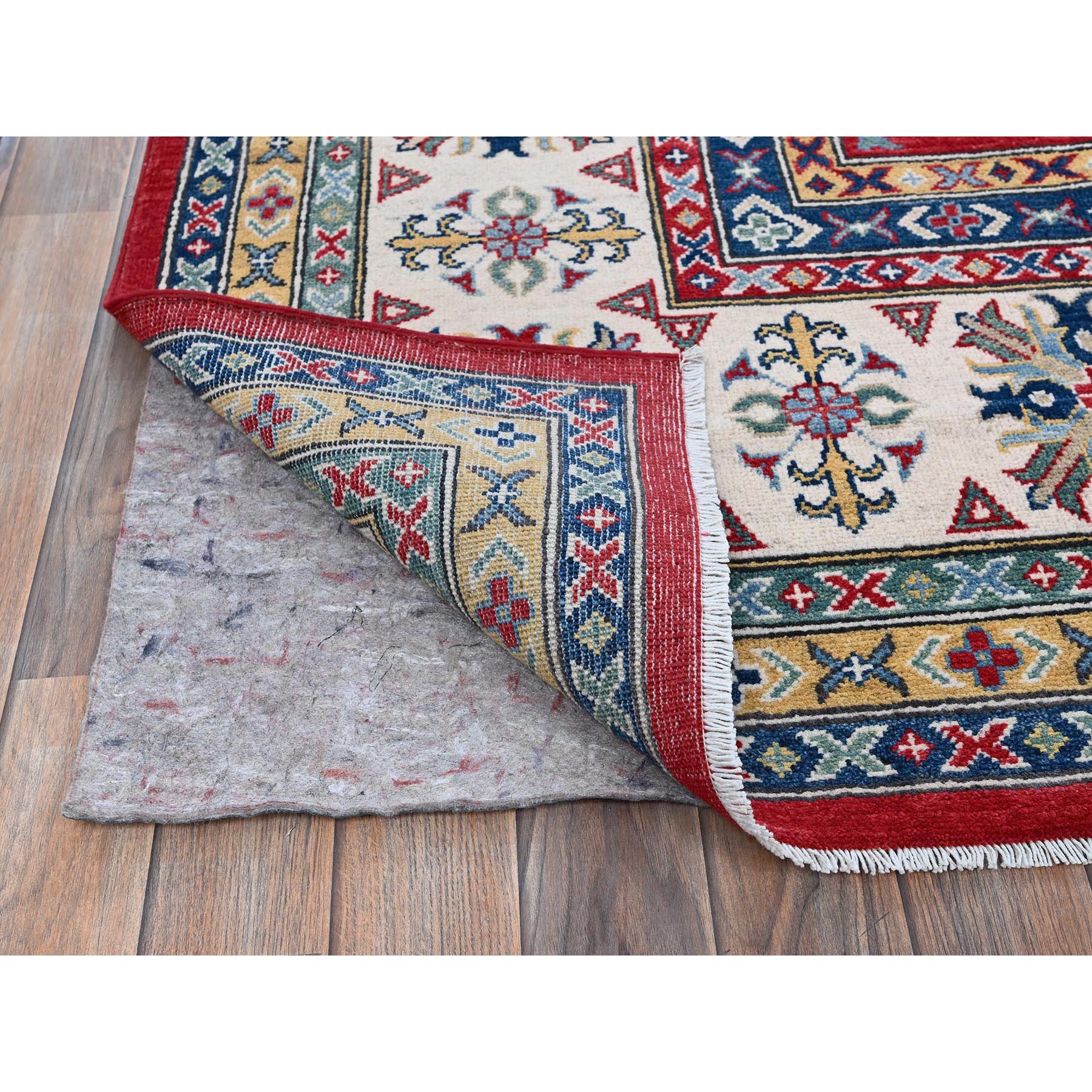 9'9"x14' Berry Red, Kazak with Tribal Medallions Design, Hand Knotted, Soft and Vibrant Wool, Denser Weave, Vegetable Dyes, Oriental Rug Sh529