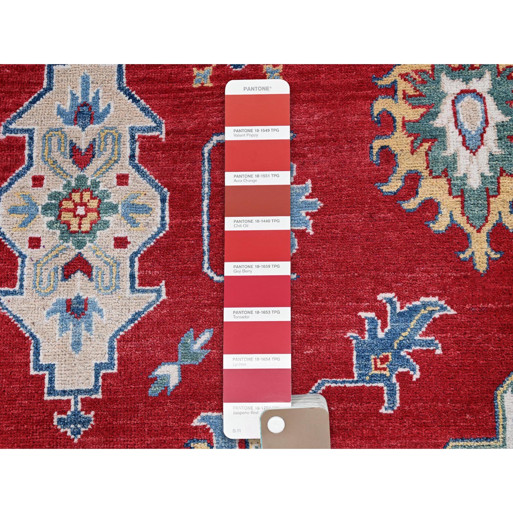 9'9"x14' Berry Red, Kazak with Tribal Medallions Design, Hand Knotted, Soft and Vibrant Wool, Denser Weave, Vegetable Dyes, Oriental Rug Sh529