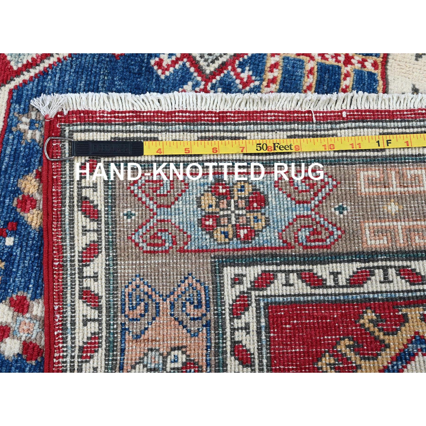 4'10"x6'5" Crimson Red, Antique Karachop Kazak Design, Hand Knotted, Soft and Velvety Wool, Denser Weave, Vegetable Dyes, Oriental Rug Sh538