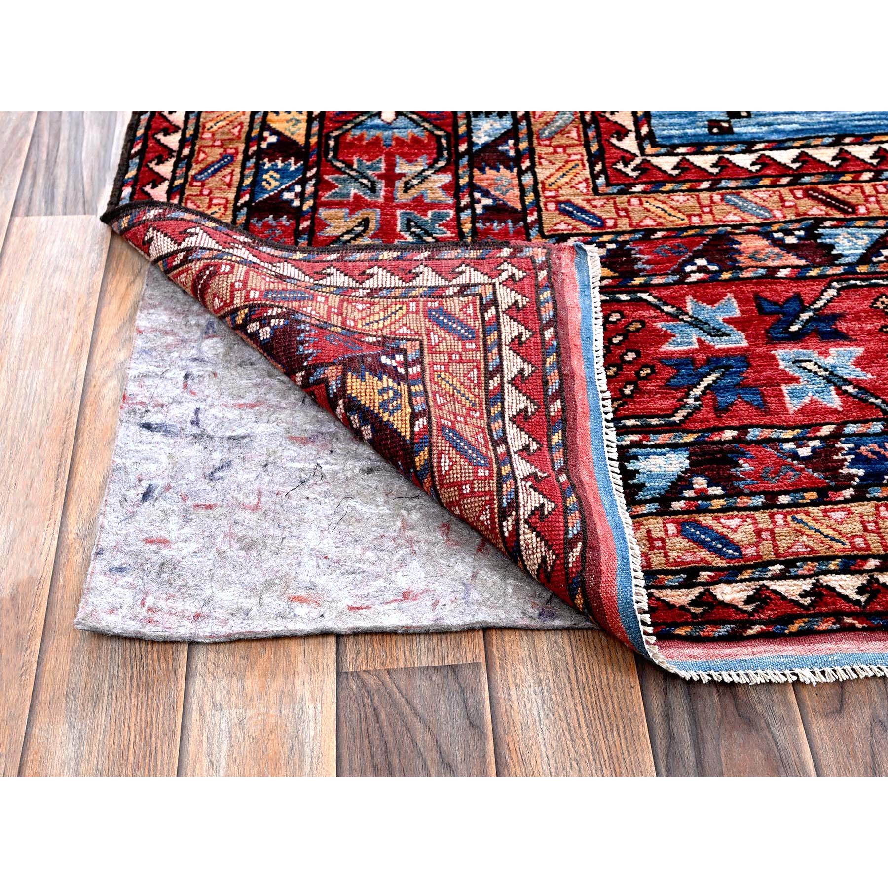 10'x13'6" Carolina Blue, Afghan Ersari with Turkish Knot, Caucasian Design Revival, Densely Woven, Vegetable Dyes, Hand Knotted, 100% Wool, Oriental Rug Sh565
