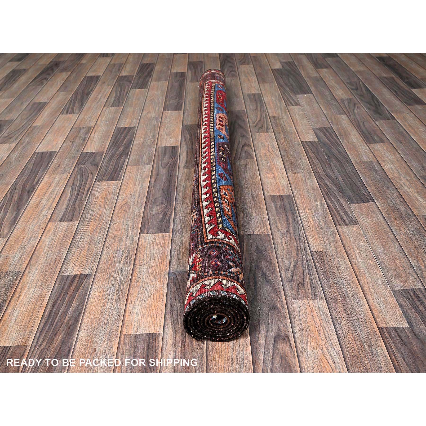 5'4"x6'8" Bayern Blue, Afghan Ersari with Turkish Knot, Caucasian Design Revival, Hand Knotted, Soft Wool, Vegetable Dyes, Densely Woven, Oriental Rug Sh591