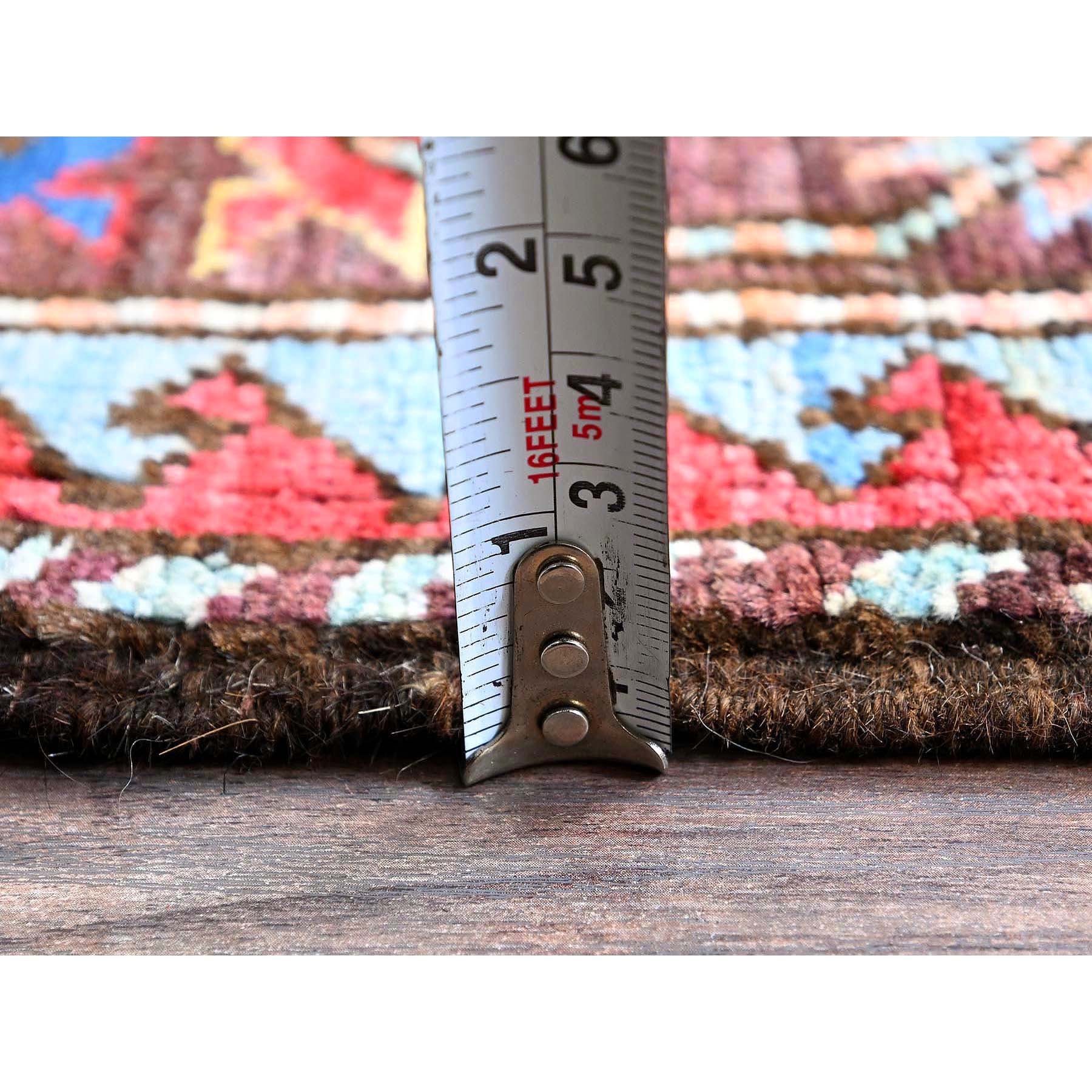 5'2"x6'8" Parchment White, Afghan Ersari with Turkish Knot, Caucasian Design Revival, Vegetable Dyes, Densely Woven, Hand Knotted, Soft and Shiny Wool, Oriental Rug Sh594